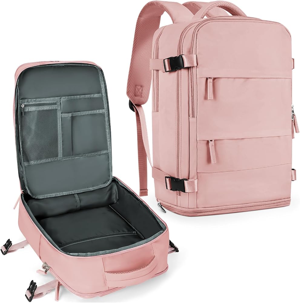 30L Water Resistant Travel Backpack with Shoe & Wet Compartments