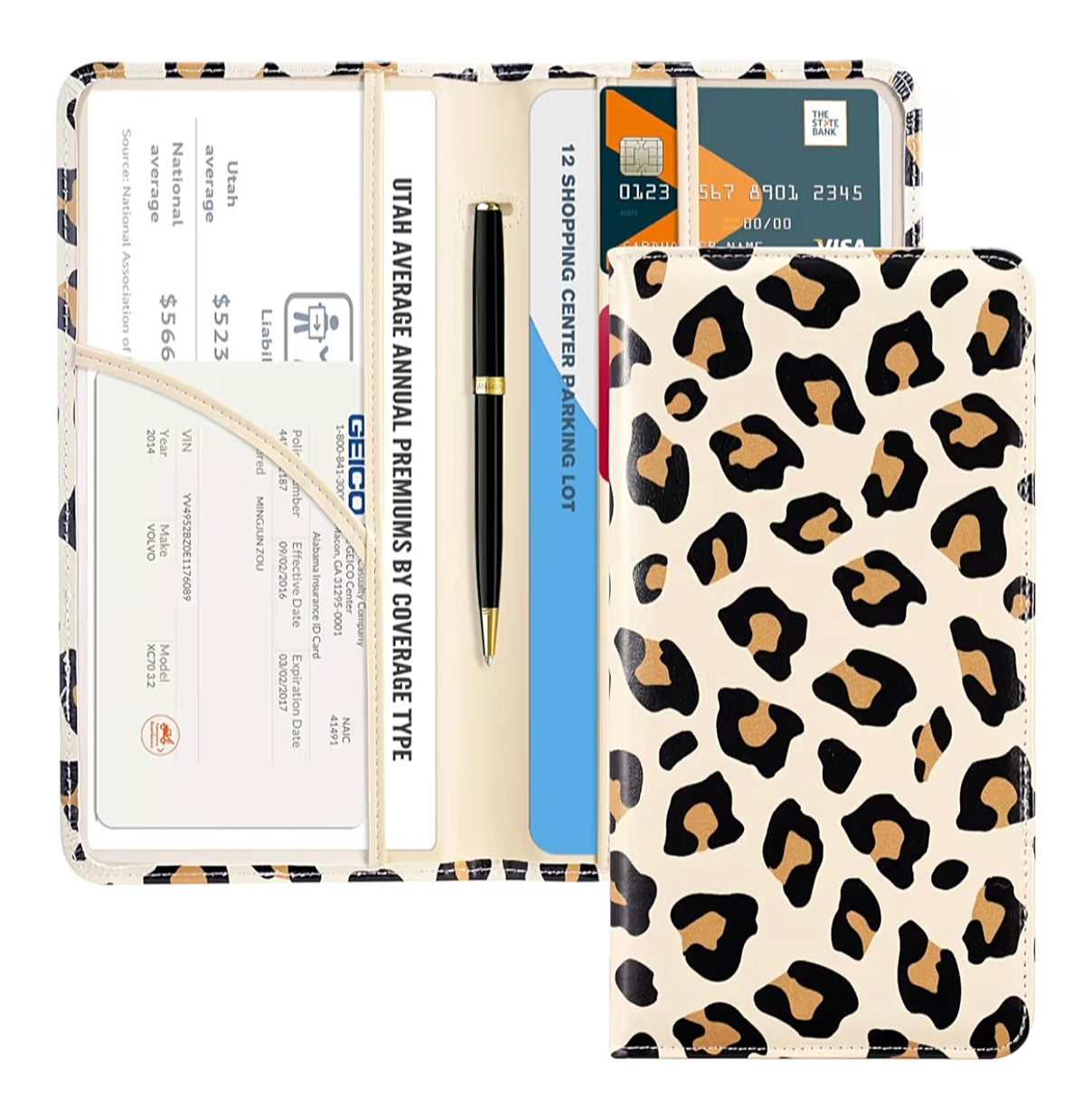 Car Registration Insurance Holder for Glove Box Organizer Case Vehicle