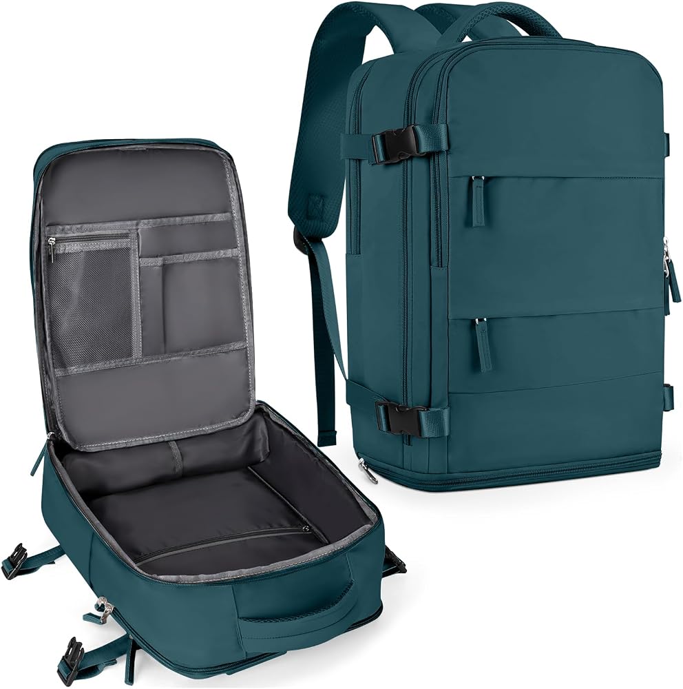 30L Water Resistant Travel Backpack with Shoe & Wet Compartments