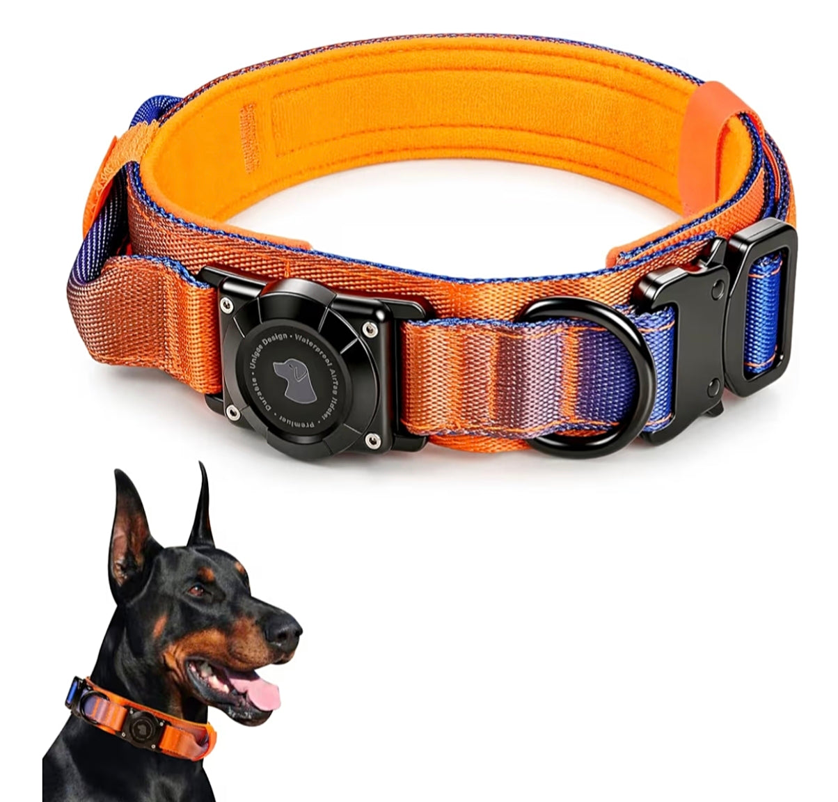 Tactical AirTag Dog Collar – Waterproof & Heavy Duty GPS