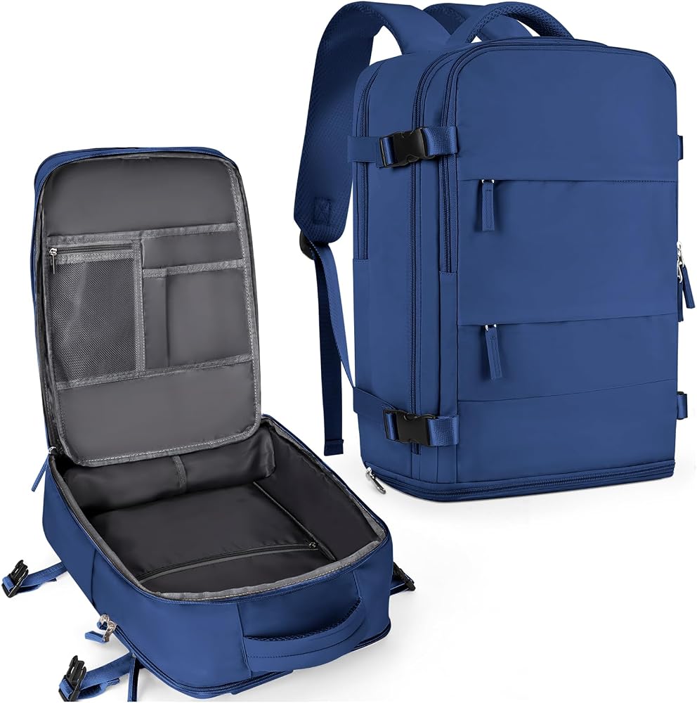 30L Water Resistant Travel Backpack with Shoe & Wet Compartments