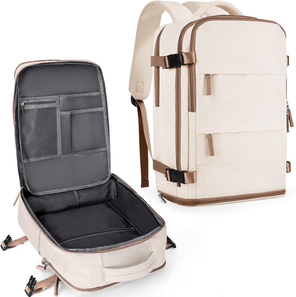30L Water Resistant Travel Backpack with Shoe & Wet Compartments