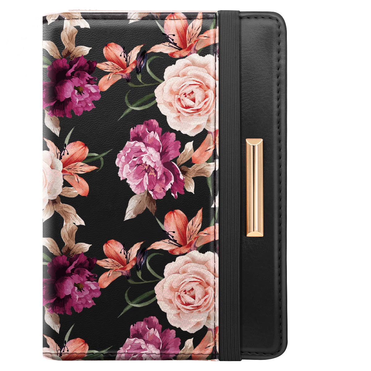 Rose Gold RFID Passport Holder for Women with Card Slots