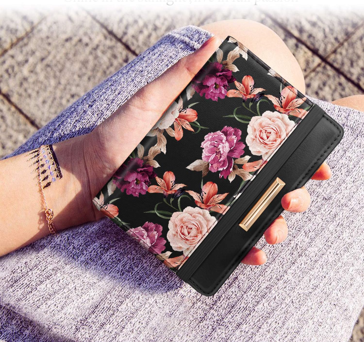 Rose Gold RFID Passport Holder for Women with Card Slots