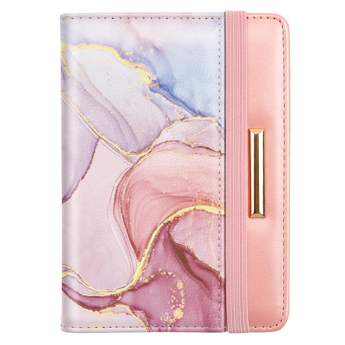 Rose Gold RFID Passport Holder for Women with Card Slots