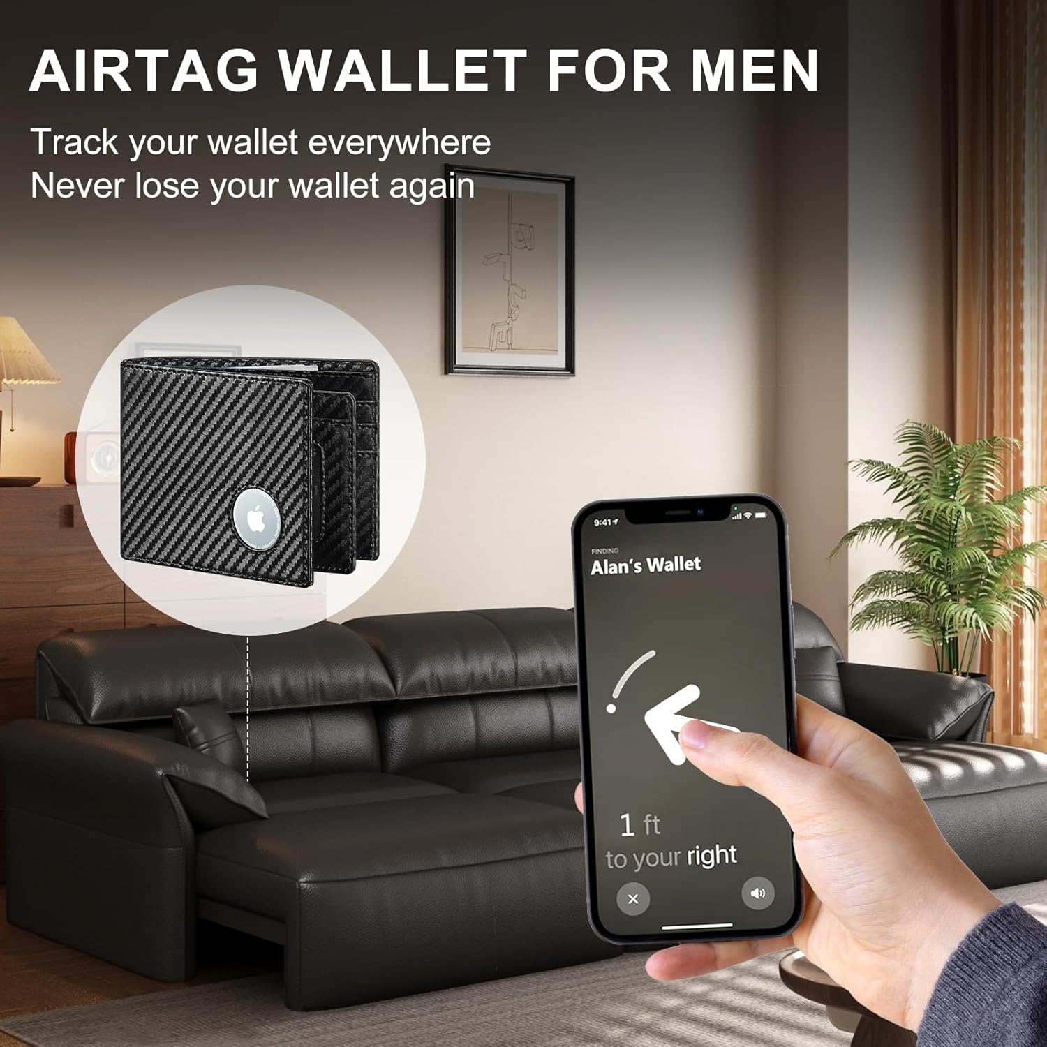 Slim AirTag Wallet for Men | RFID Blocking Bifold Wallet - Abbycart