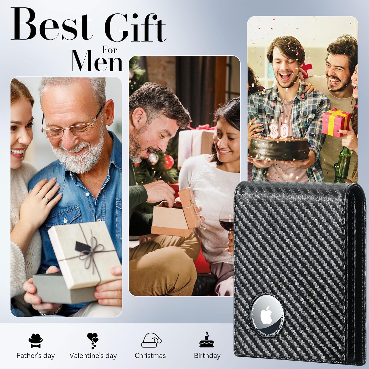 Slim AirTag Wallet for Men | RFID Blocking Bifold Wallet - Abbycart