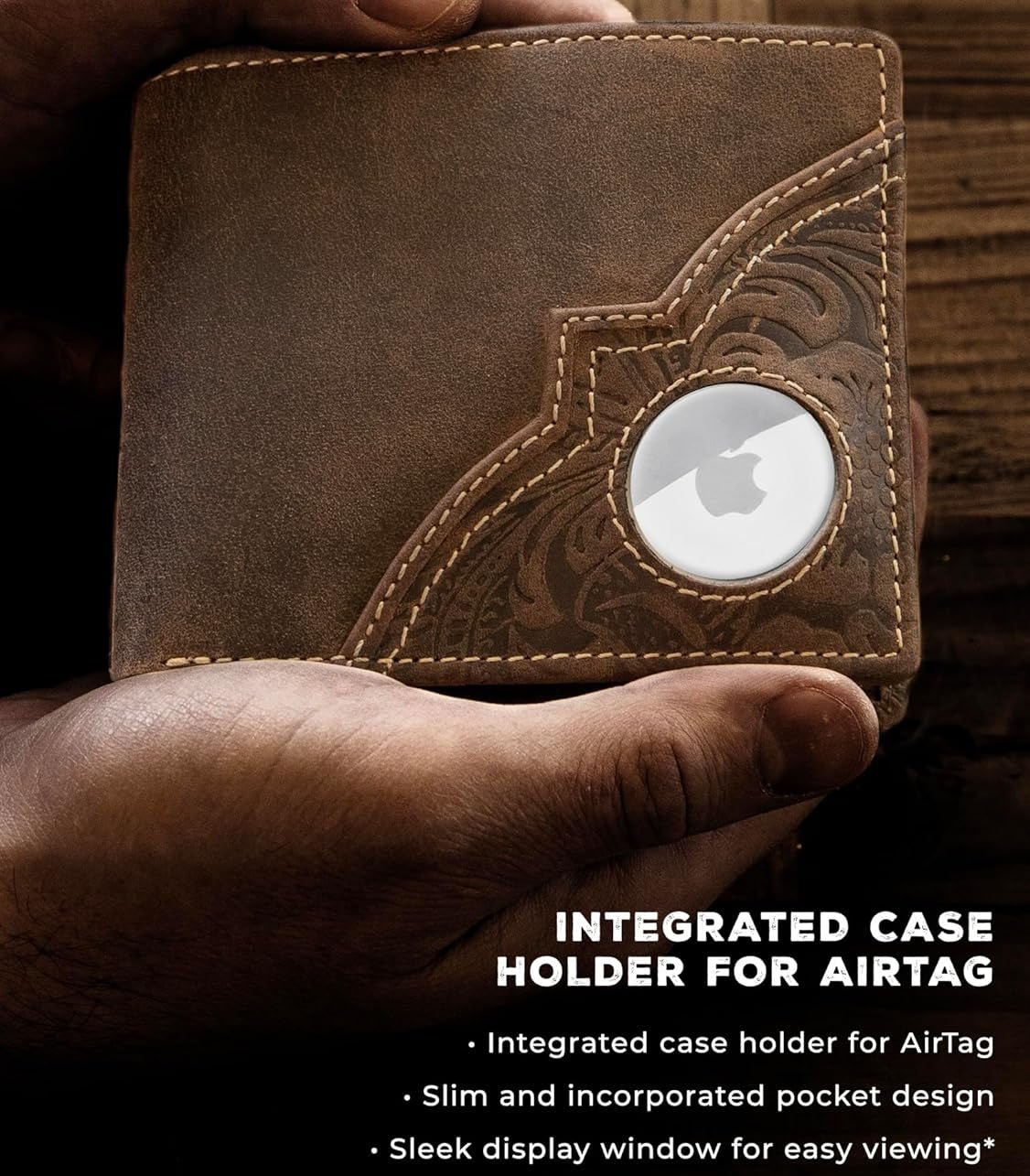 Slim AirTag Wallet for Men – RFID Blocking Leather Bifold - Abbycart
