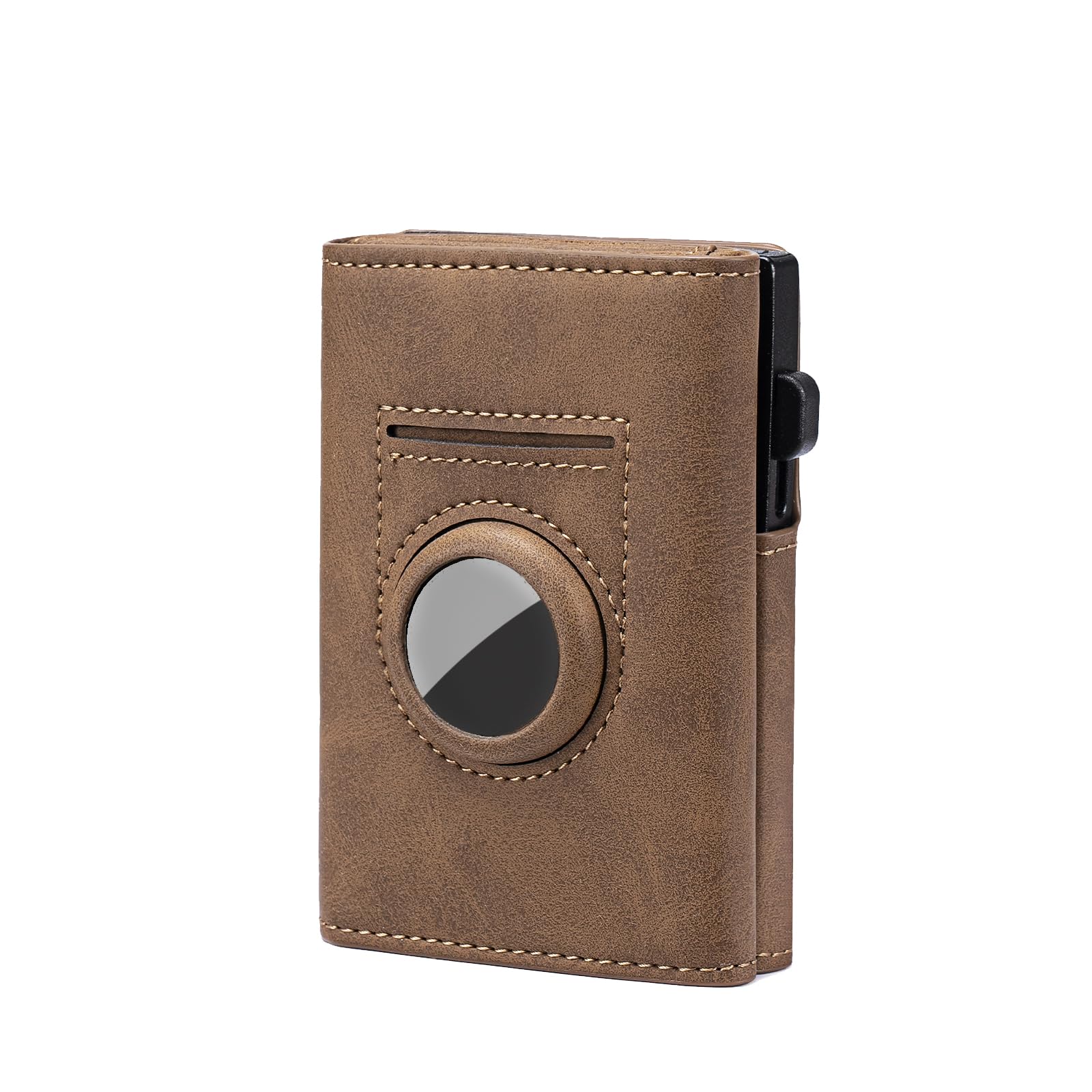 Slim AirTag Wallet for Men – RFID Blocking Leather Bifold with Pop - Up Card Holder & Money Clip, Minimalist Front Pocket Design - Abbycart