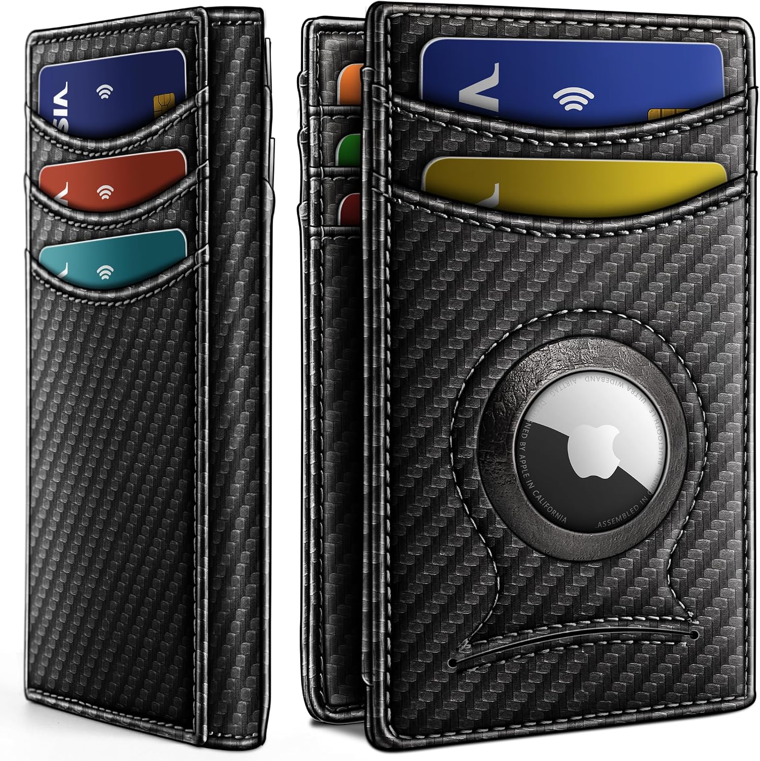 Slim AirTag Wallet for Men RFID Blocking Magnetic Front Pocket