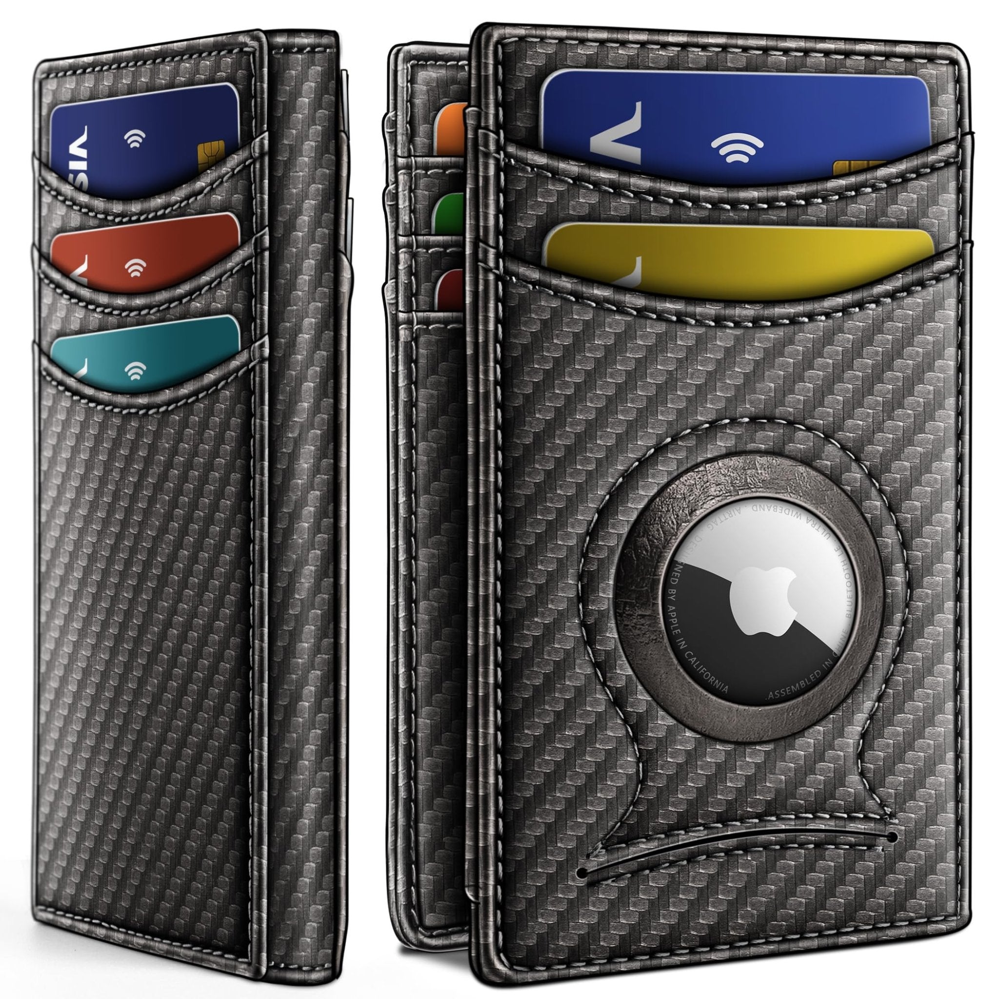 Slim AirTag Wallet for Men RFID Blocking Magnetic Front Pocket