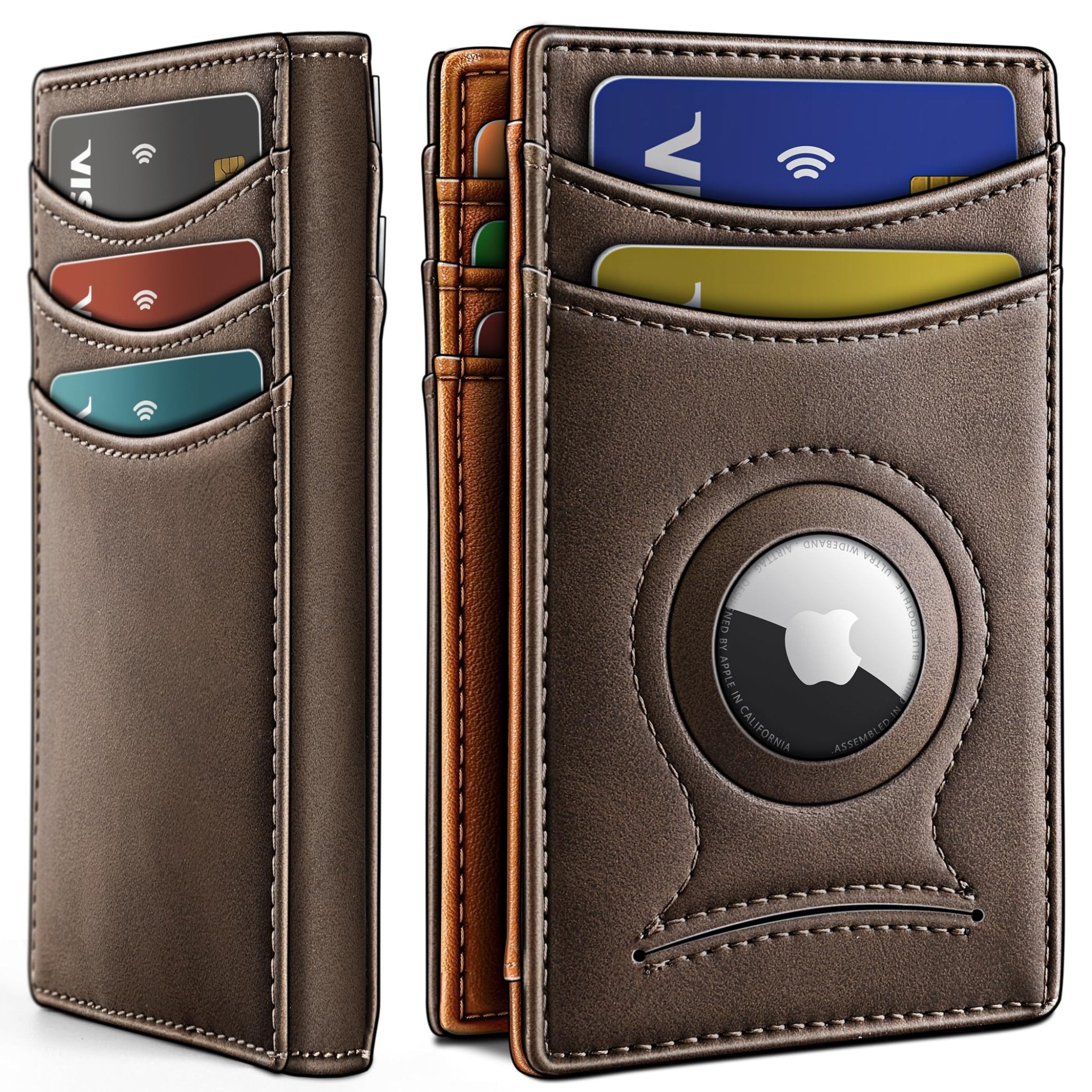 Slim AirTag Wallet for Men RFID Blocking Magnetic Front Pocket