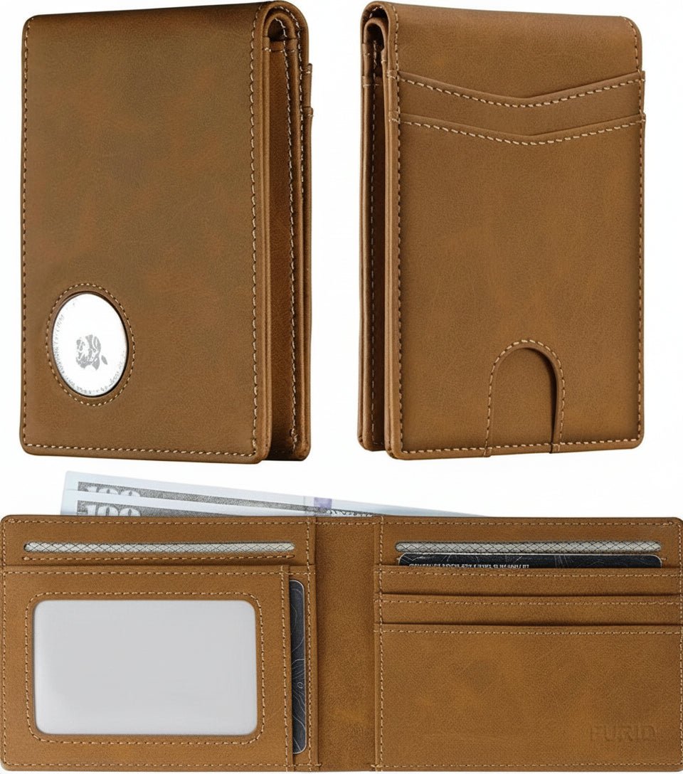 Slim AirTag Wallet for Men – RFID Blocking Minimalist Bifold - Abbycart