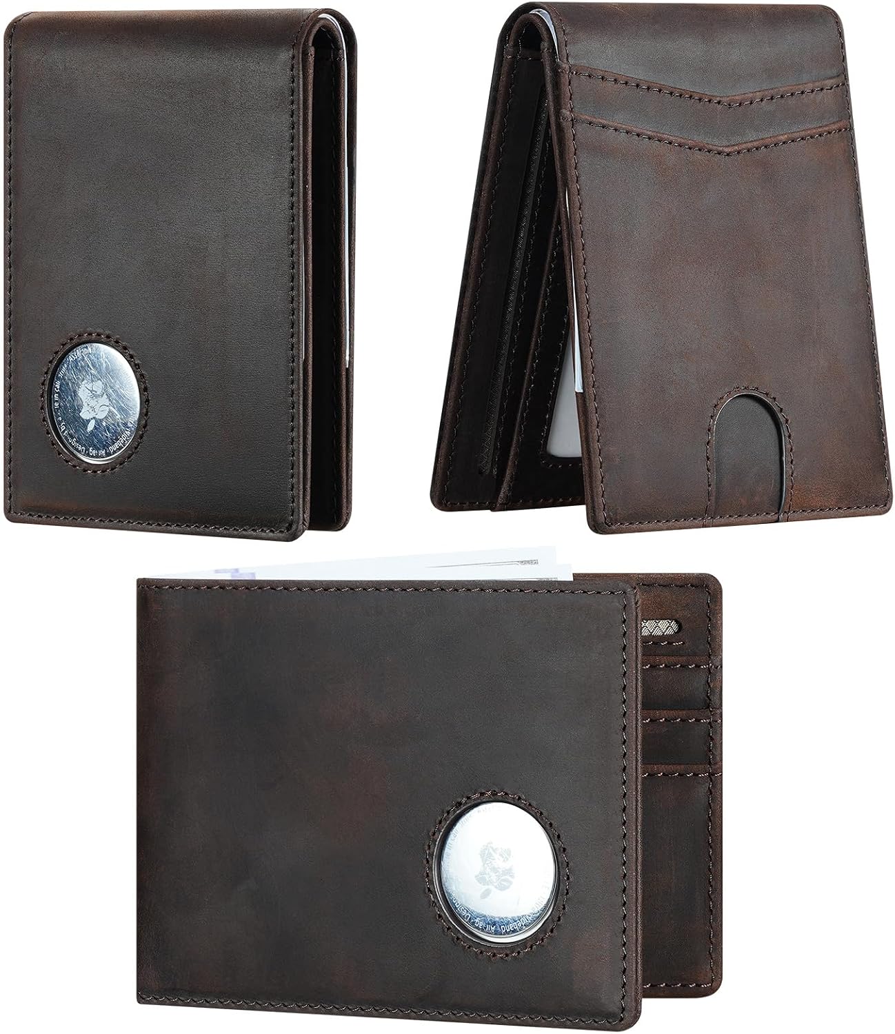 Slim AirTag Wallet for Men – RFID Blocking Minimalist Bifold - Abbycart