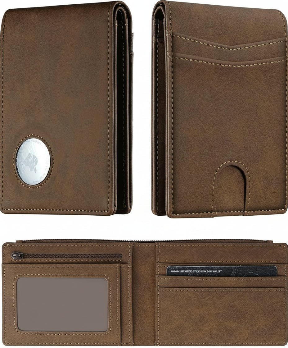 Slim AirTag Wallet for Men – RFID Blocking Minimalist Bifold - Abbycart