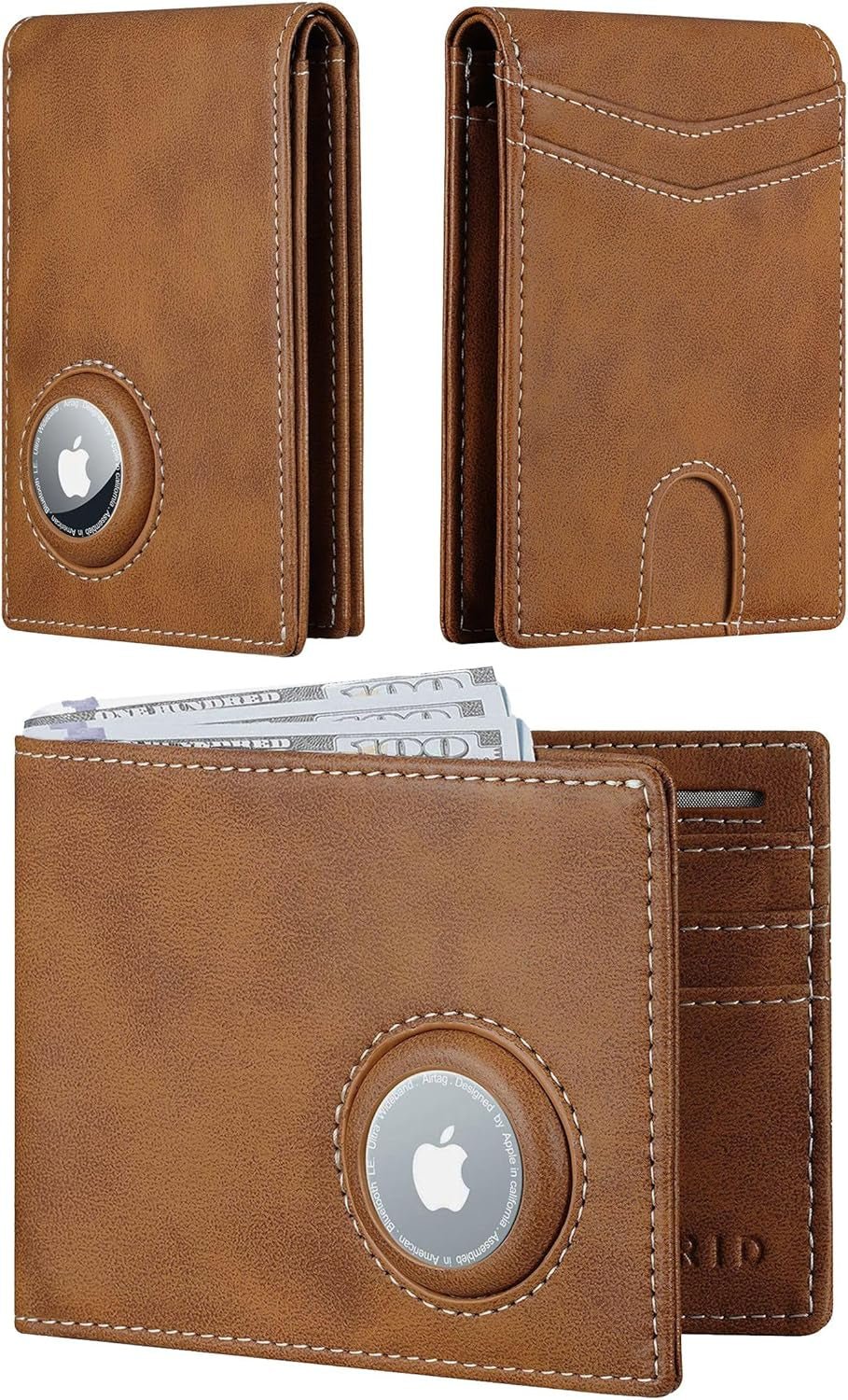 Slim AirTag Wallet for Men – RFID Blocking Minimalist Bifold - Abbycart