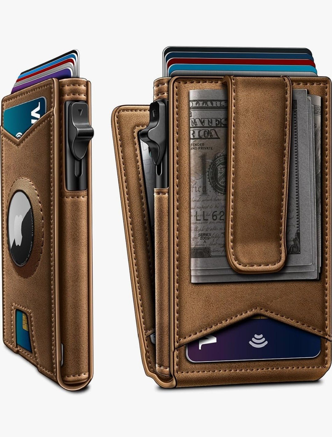 Slim AirTag Wallet for Men – RFID Blocking & Money Clip