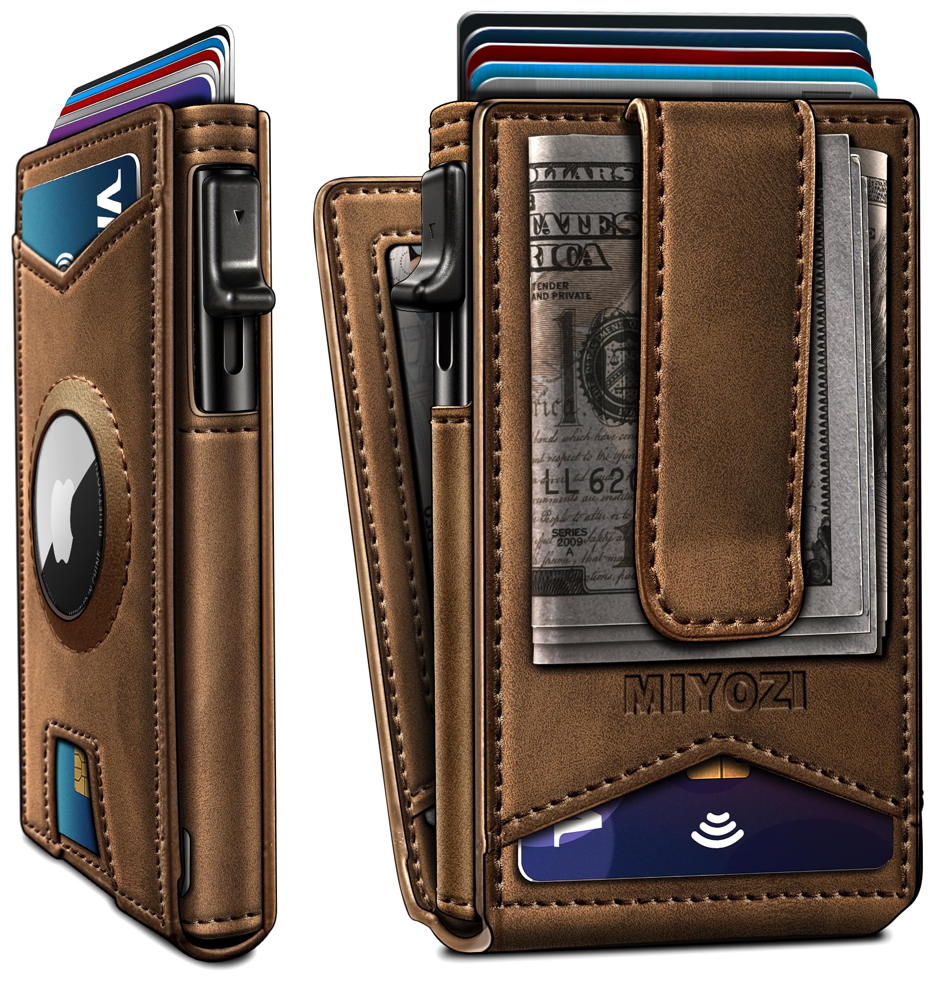Slim AirTag Wallet for Men – RFID Blocking & Money Clip - Abbycart