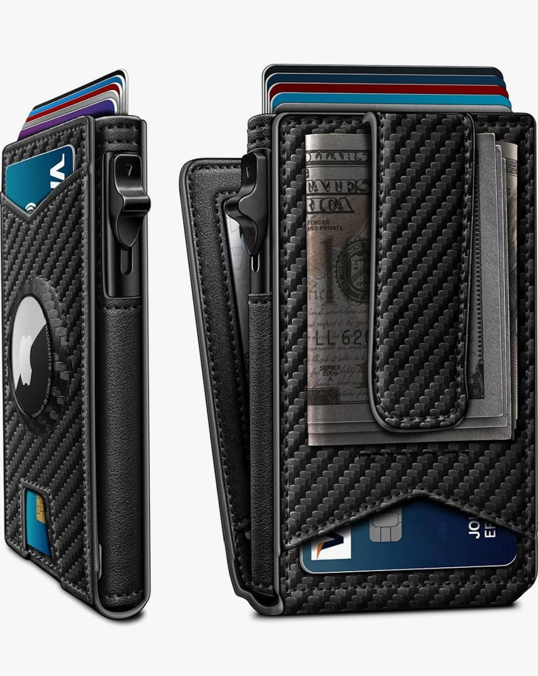 Slim AirTag Wallet for Men – RFID Blocking & Money Clip