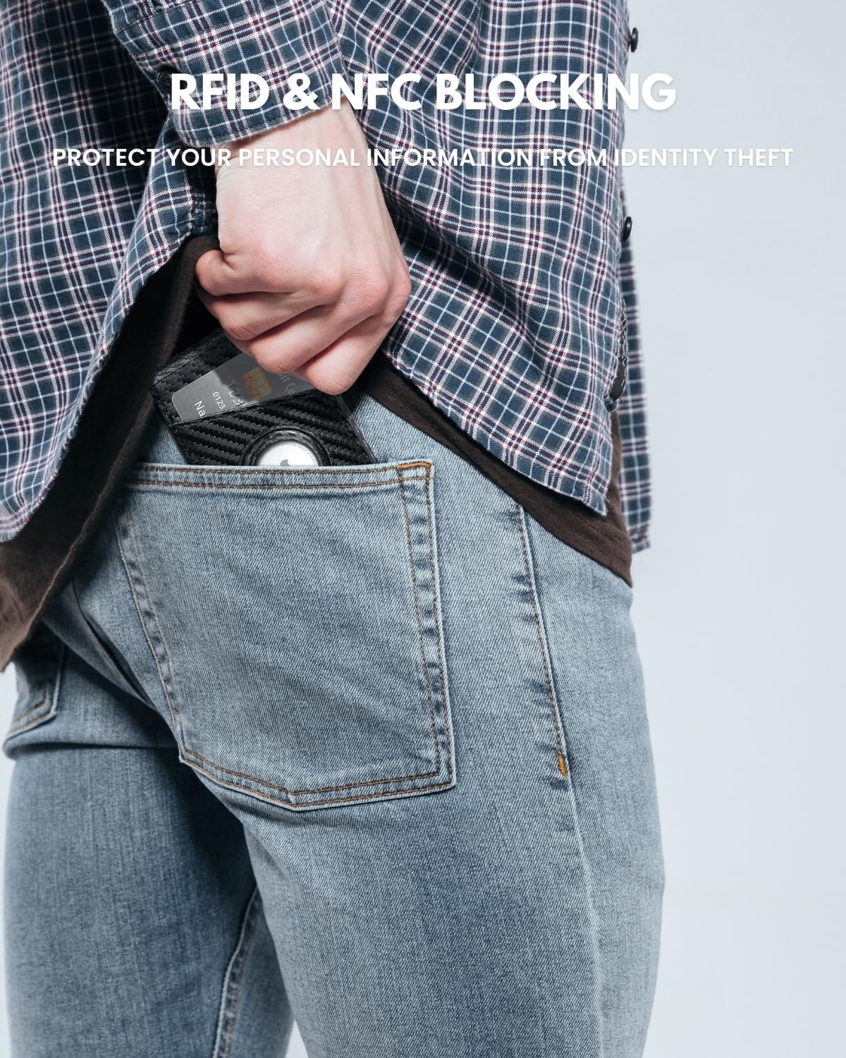 Slim AirTag Wallet for Men – RFID Blocking, Money Clip & Pop - Up Card Holder - Abbycart