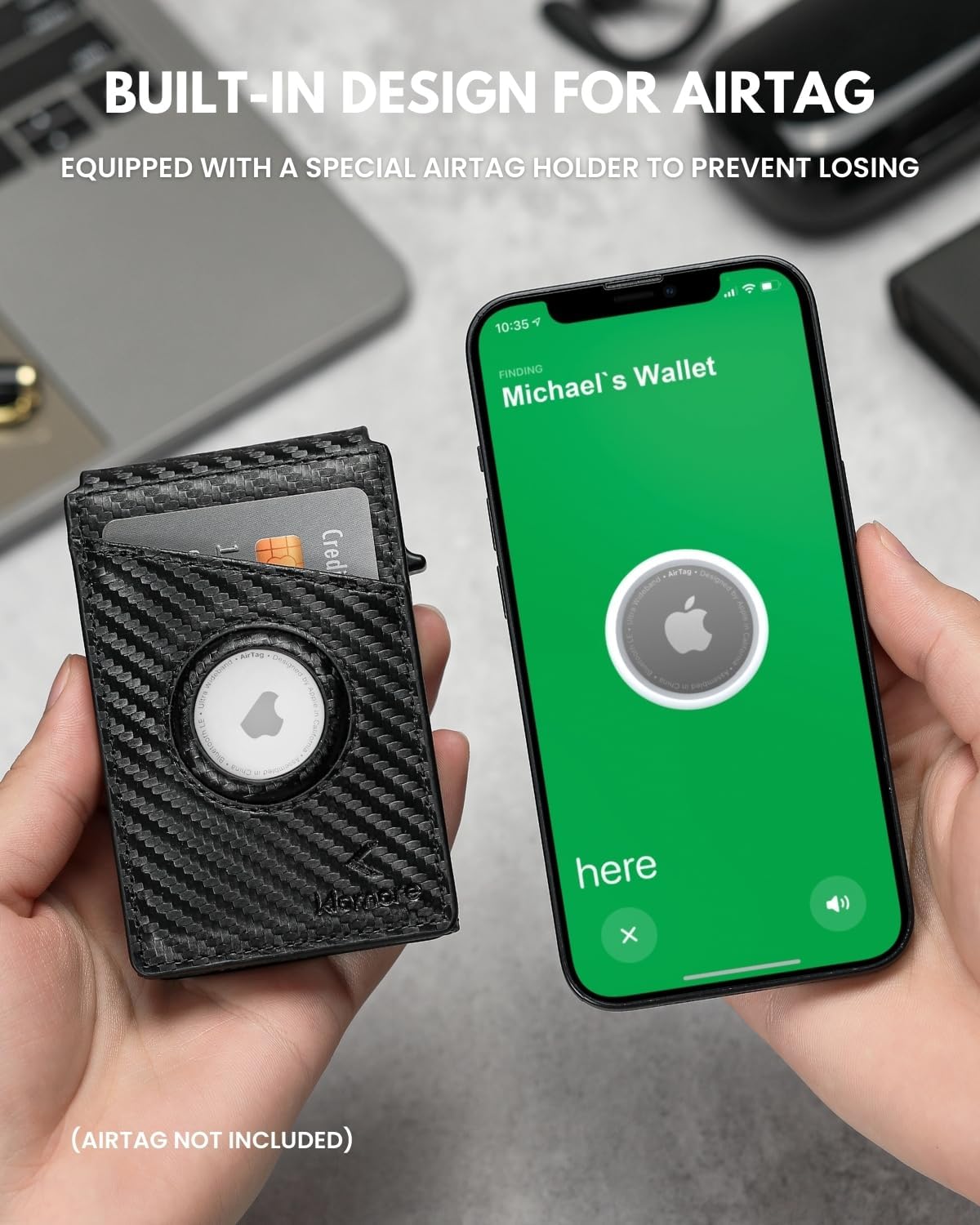 Slim AirTag Wallet for Men – RFID Blocking, Money Clip & Pop - Up Card Holder - Abbycart