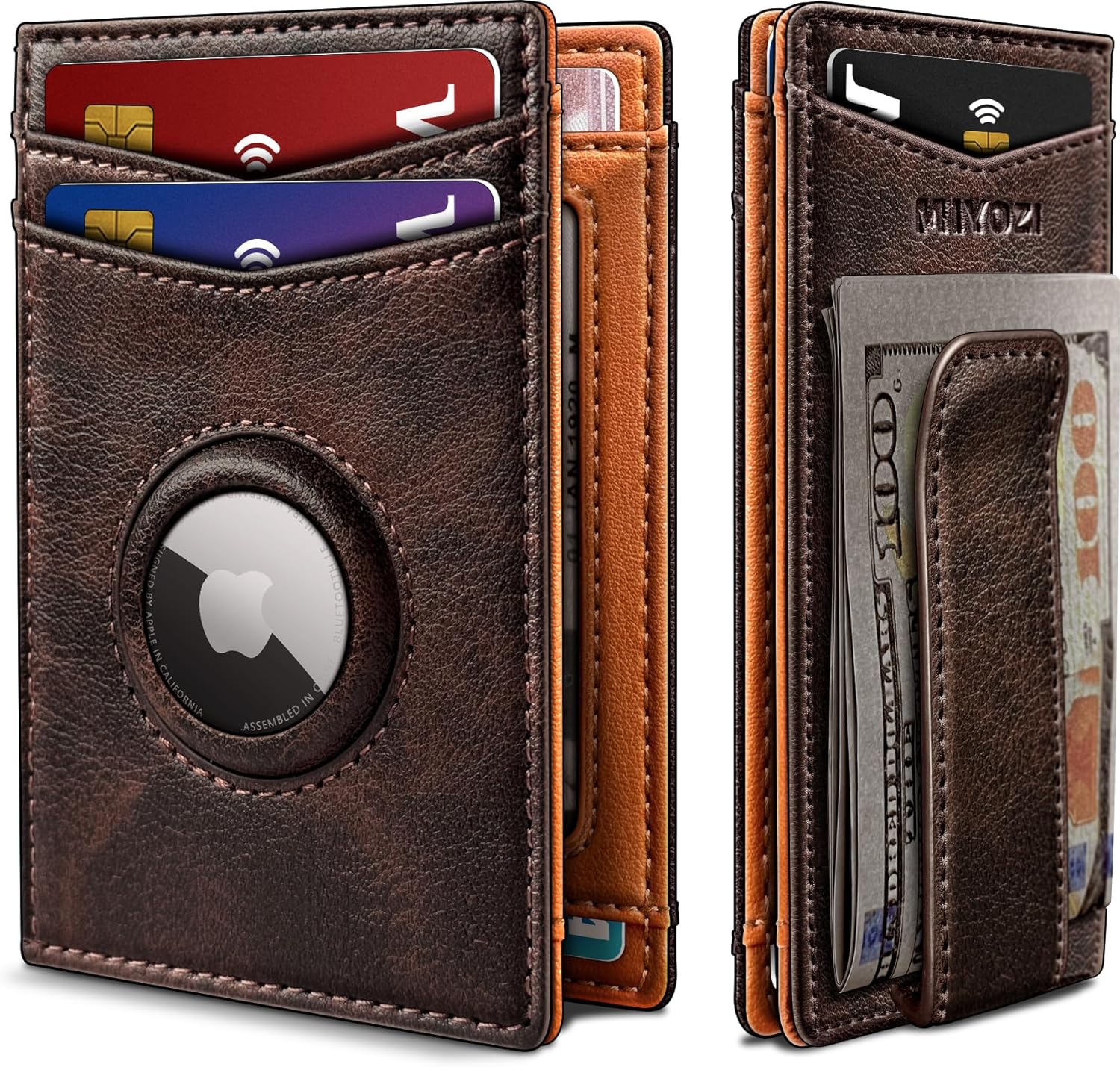 Slim AirTag Wallet for Men with RFID & Money Clip - Abbycart