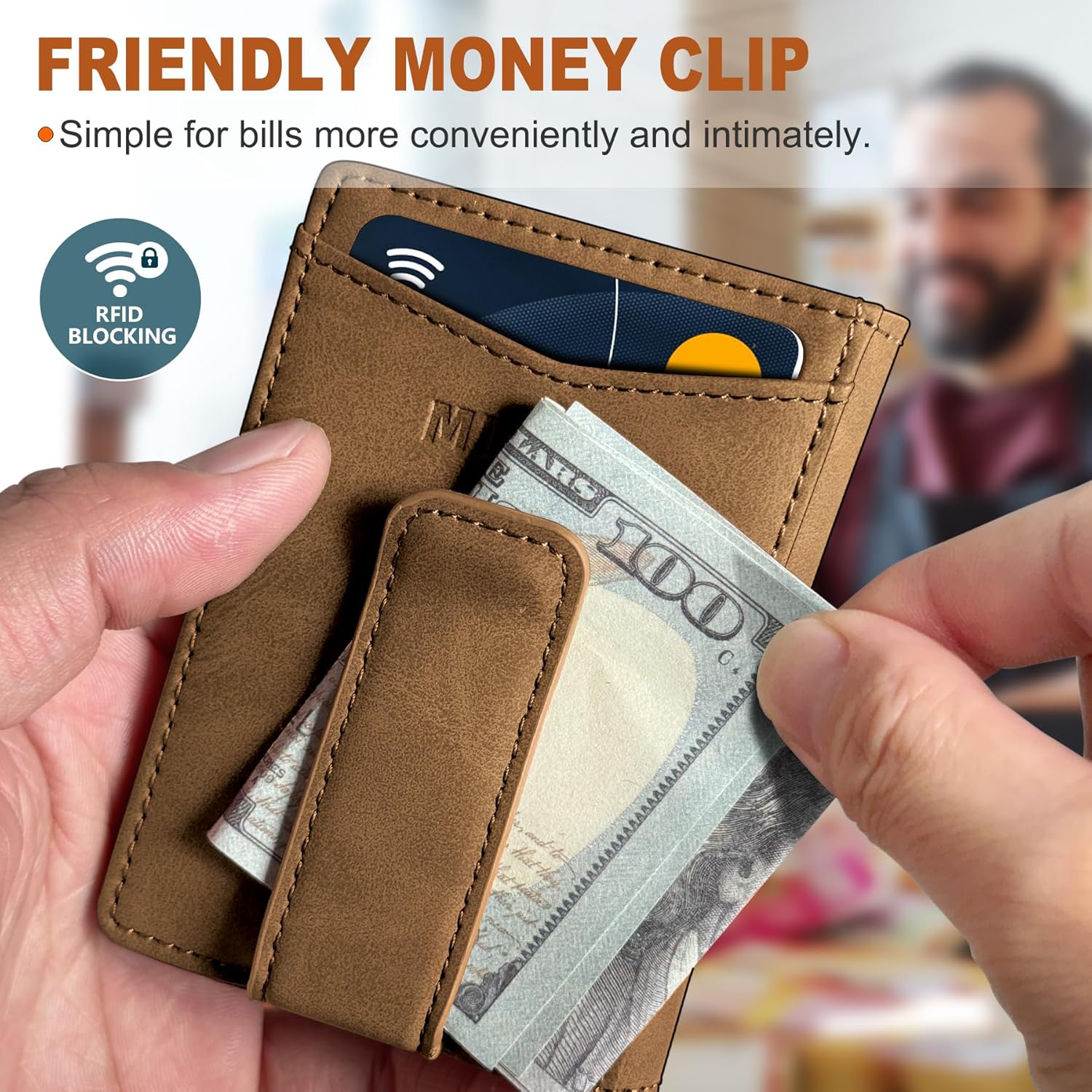 Slim AirTag Wallet for Men with RFID & Money Clip - Abbycart