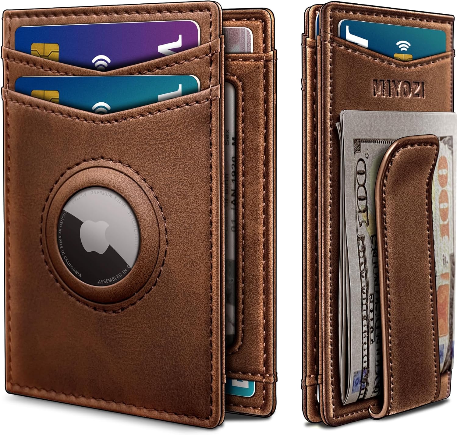 Slim AirTag Wallet for Men with RFID & Money Clip - Abbycart