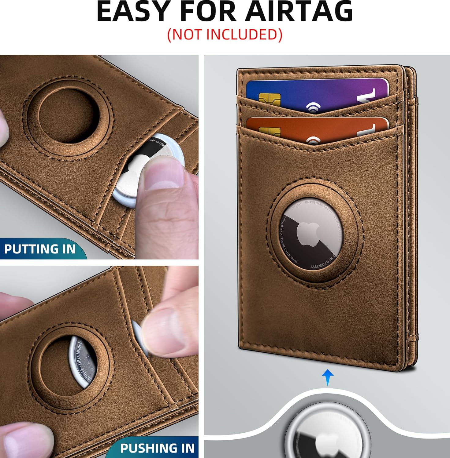 Slim AirTag Wallet for Men with RFID & Money Clip - Abbycart