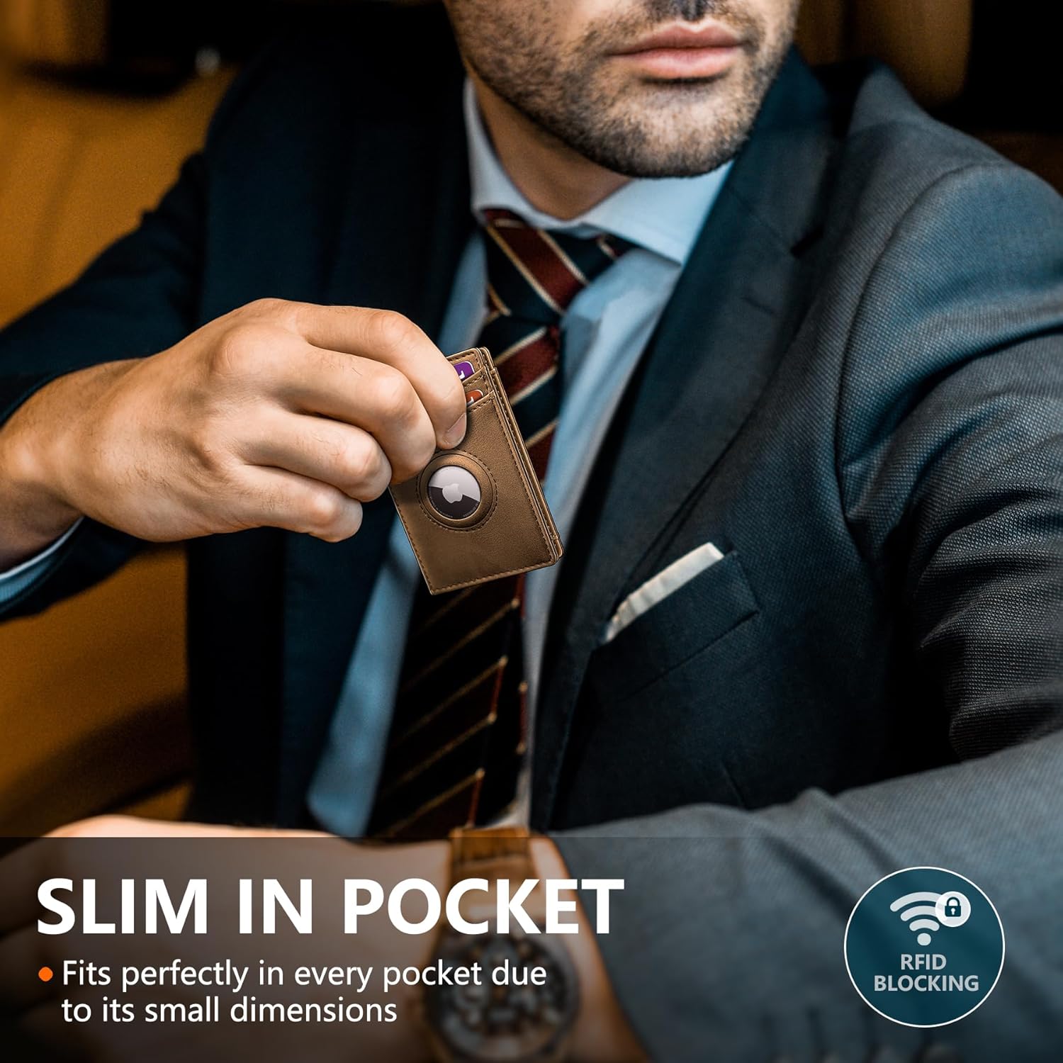 Slim AirTag Wallet for Men with RFID & Money Clip - Abbycart