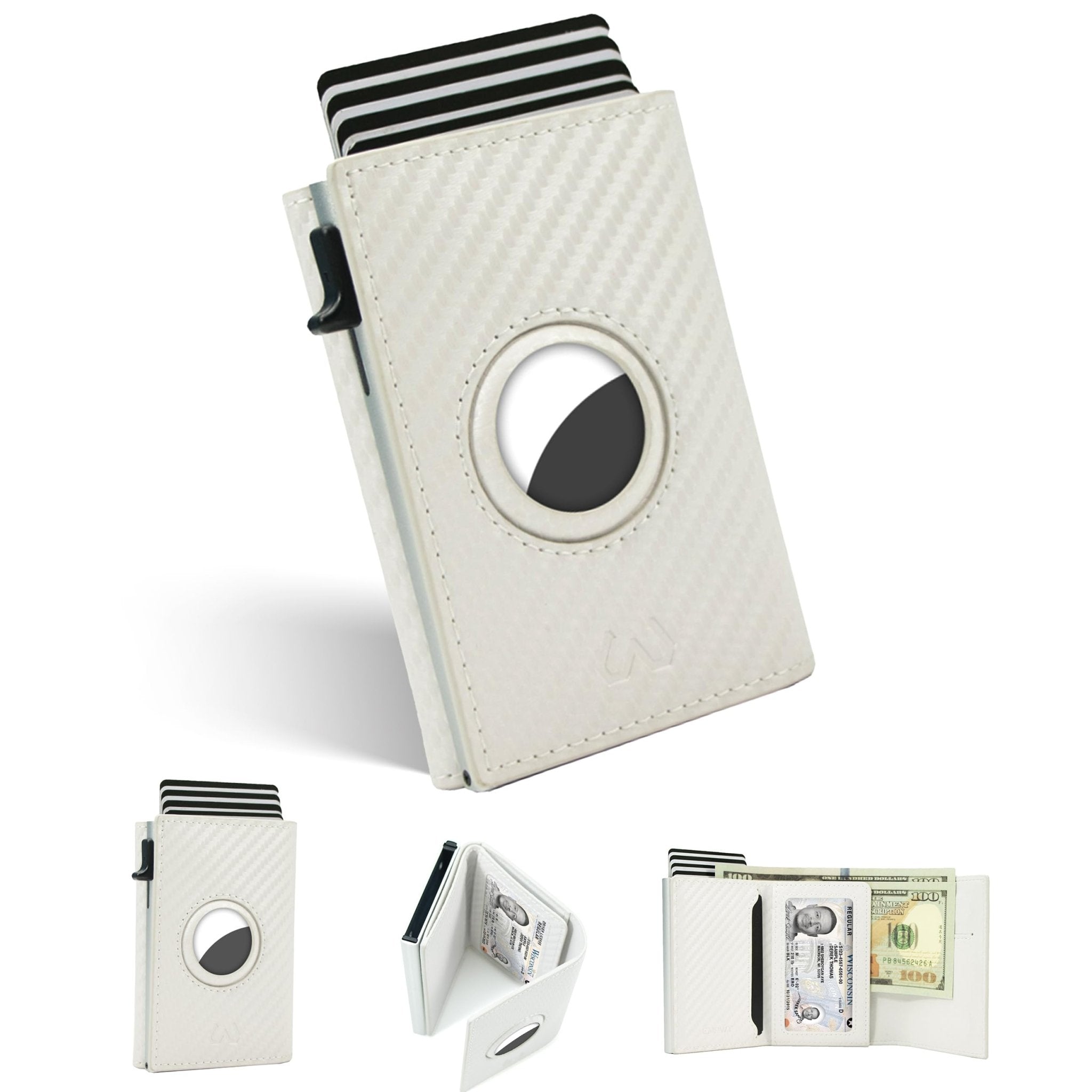 Slim Carbon Fiber AirTag Wallet for Men – RFID Blocking Minimalist Design - Abbycart