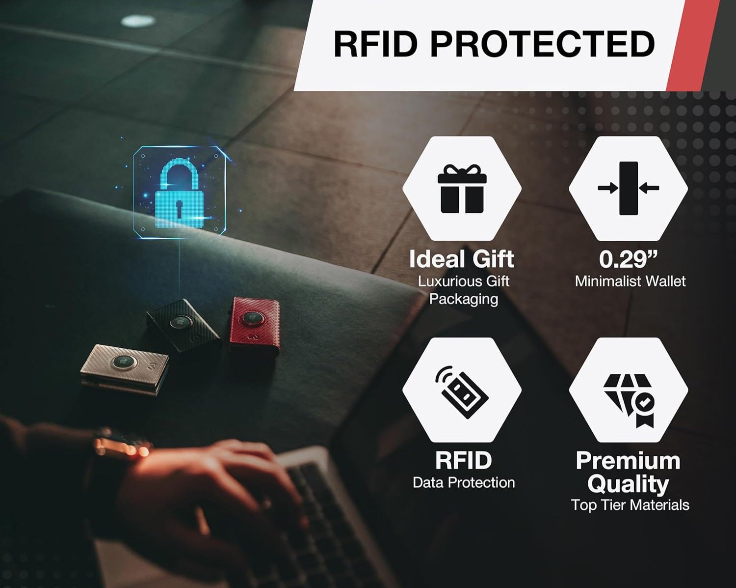 Slim Carbon Fiber AirTag Wallet for Men – RFID Blocking Minimalist Design - Abbycart