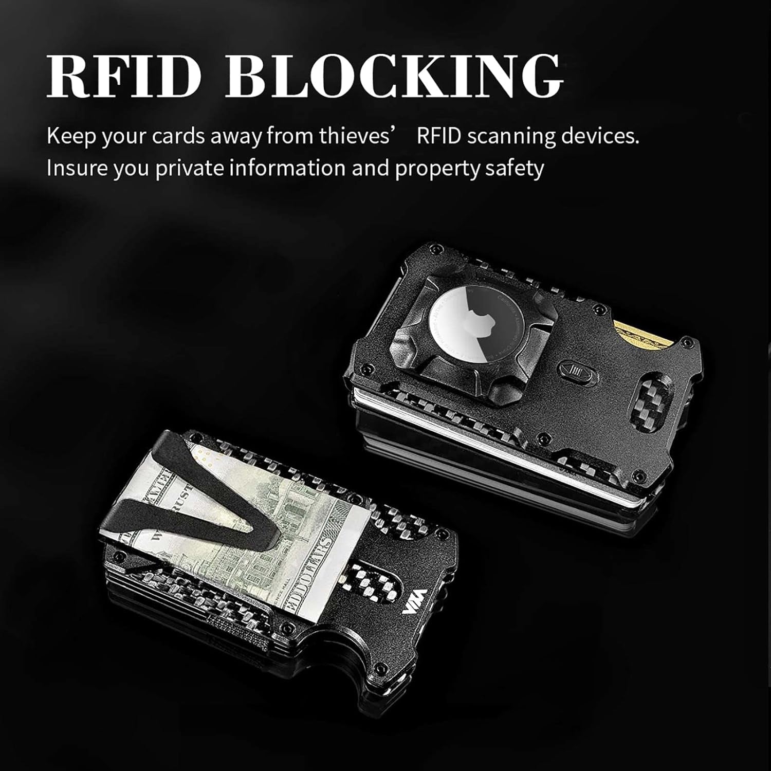 Slim Carbon Fiber Airtag Wallet for Men – RFID Blocking & Minimalist Design - Abbycart