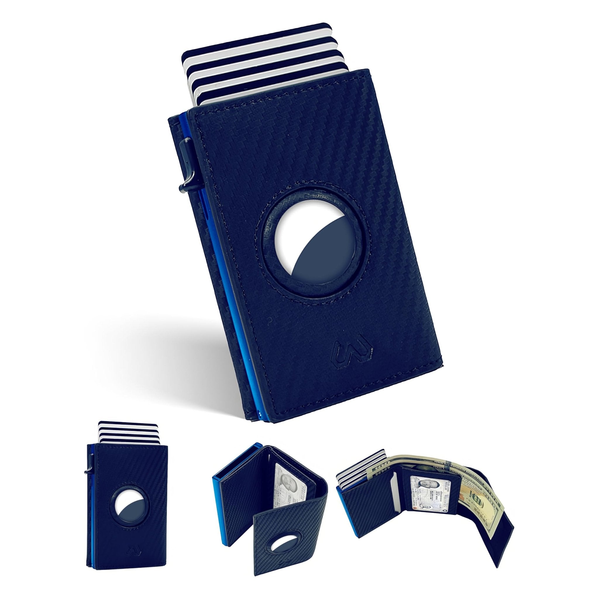 Slim Carbon Fiber AirTag Wallet for Men – RFID Blocking Minimalist Design - Abbycart