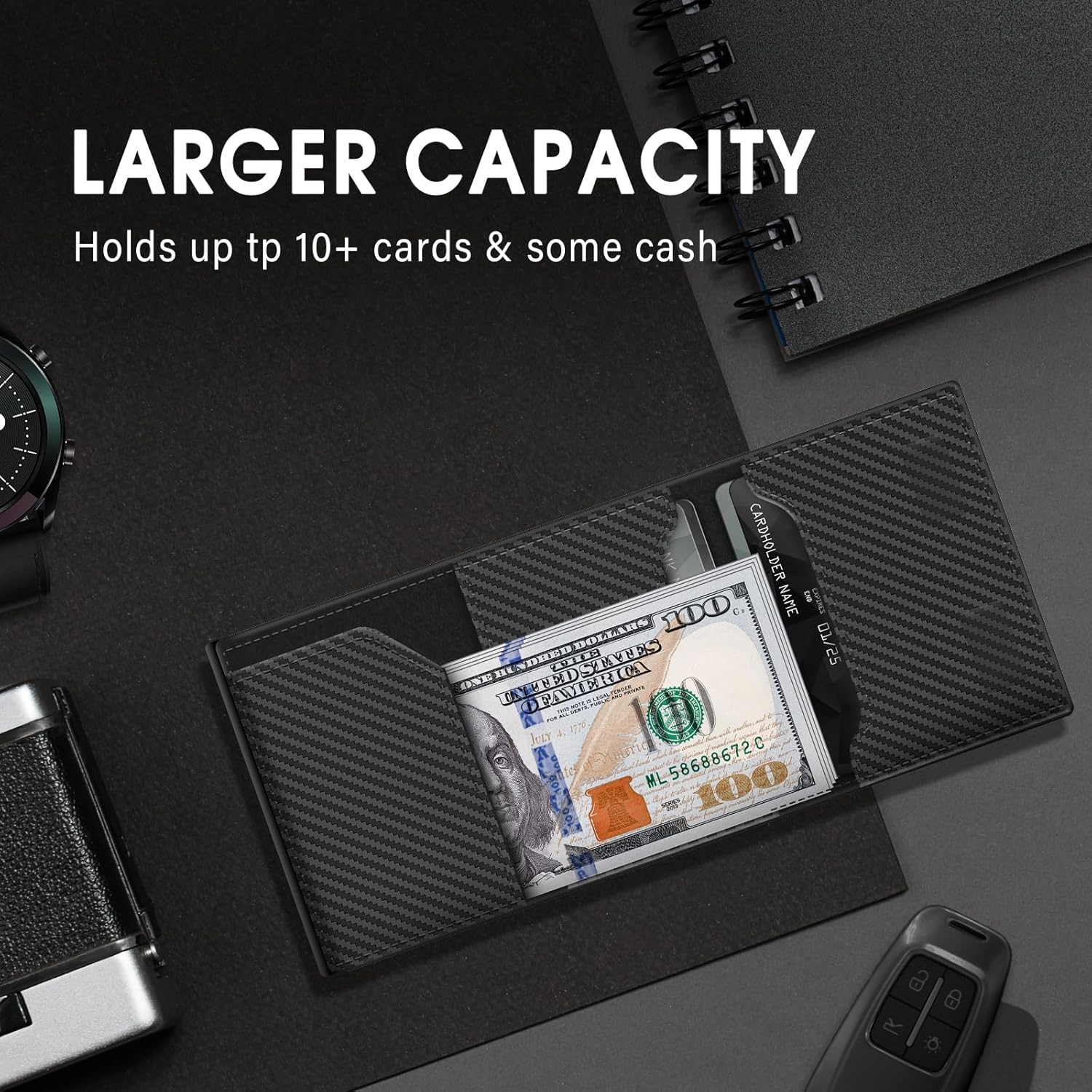 Slim Genuine Leather AirTag Wallet for Men with RFID Blocking - Abbycart