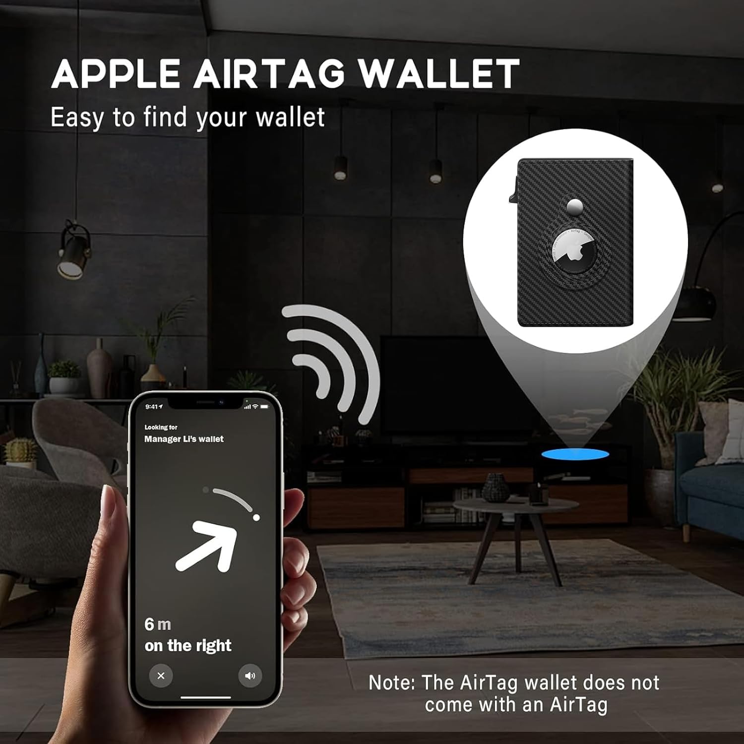 Slim Genuine Leather AirTag Wallet for Men with RFID Blocking - Abbycart