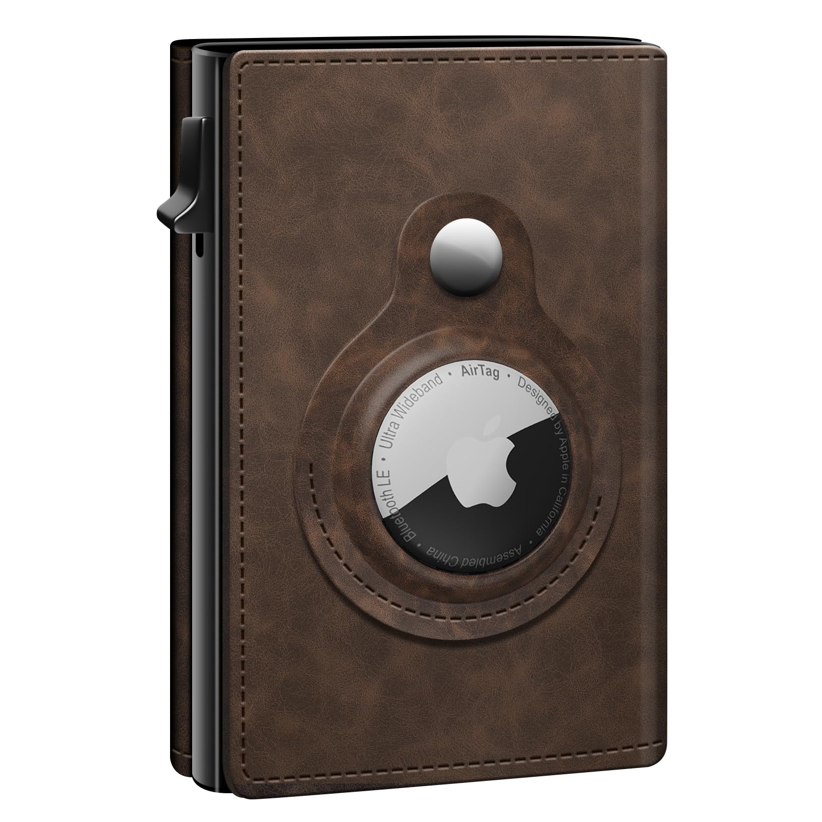 Slim Genuine Leather AirTag Wallet for Men with RFID Blocking - Abbycart