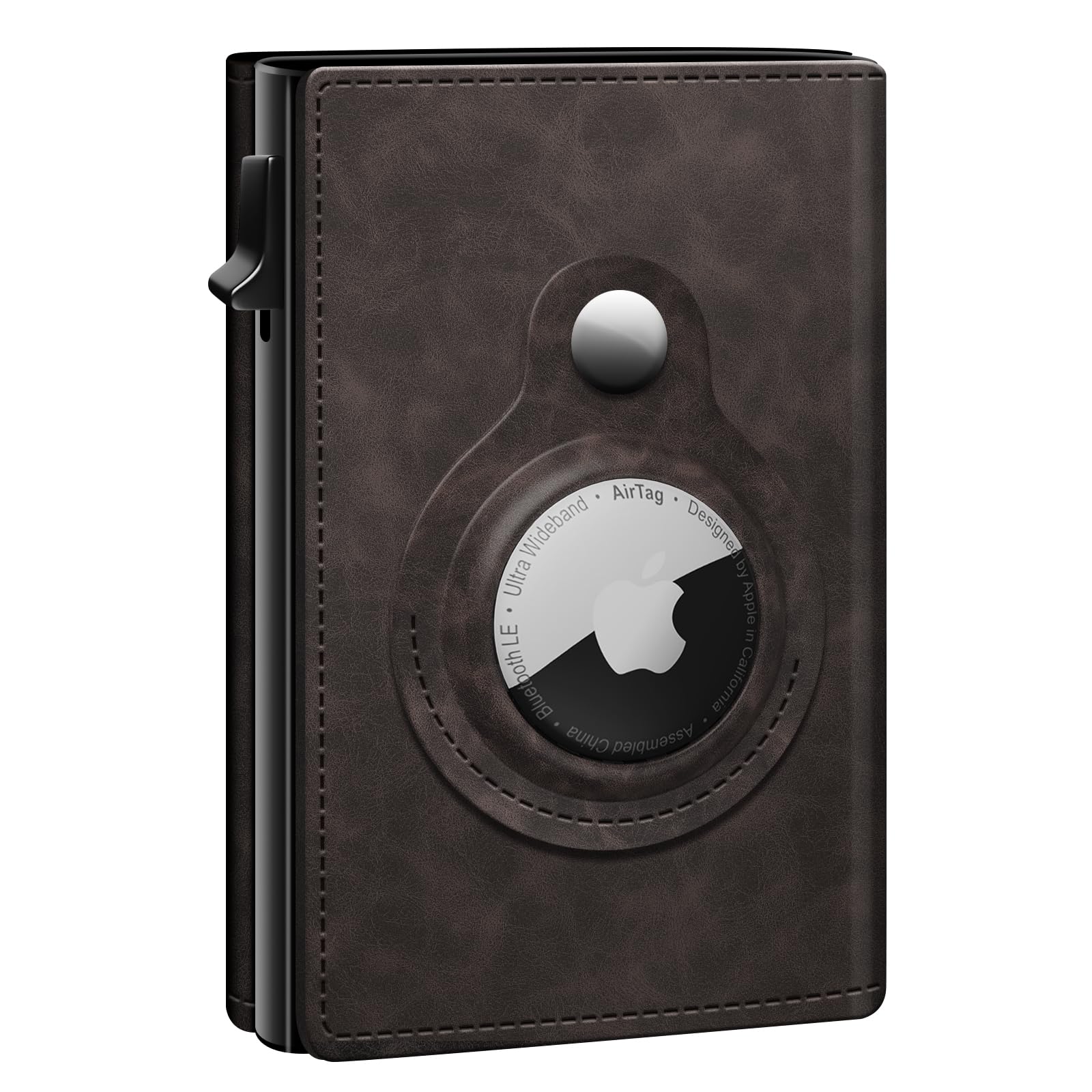 Slim Genuine Leather AirTag Wallet for Men with RFID Blocking - Abbycart