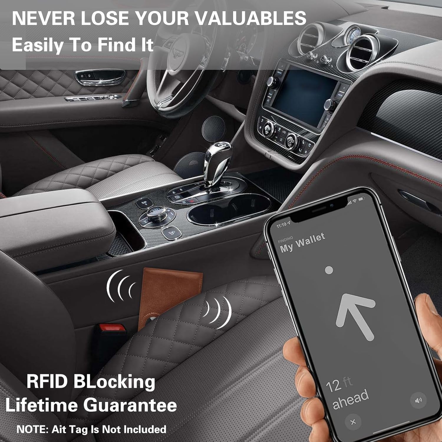 Slim Leather AirTag Wallet for Men – RFID Blocking Minimalist Design, Premium Leather Wallet with AirTag Holder, Perfect for Everyday Use - Abbycart