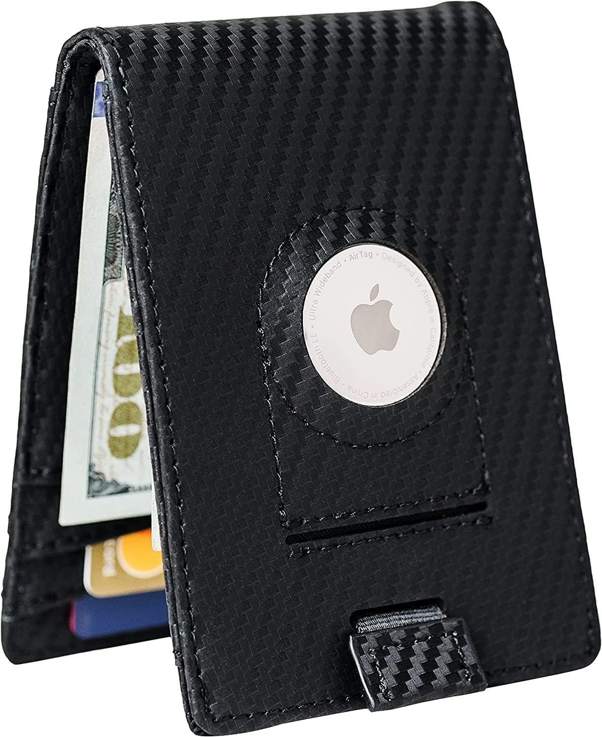 Slim Leather AirTag Wallet – RFID Blocking Bifold for Men - Abbycart