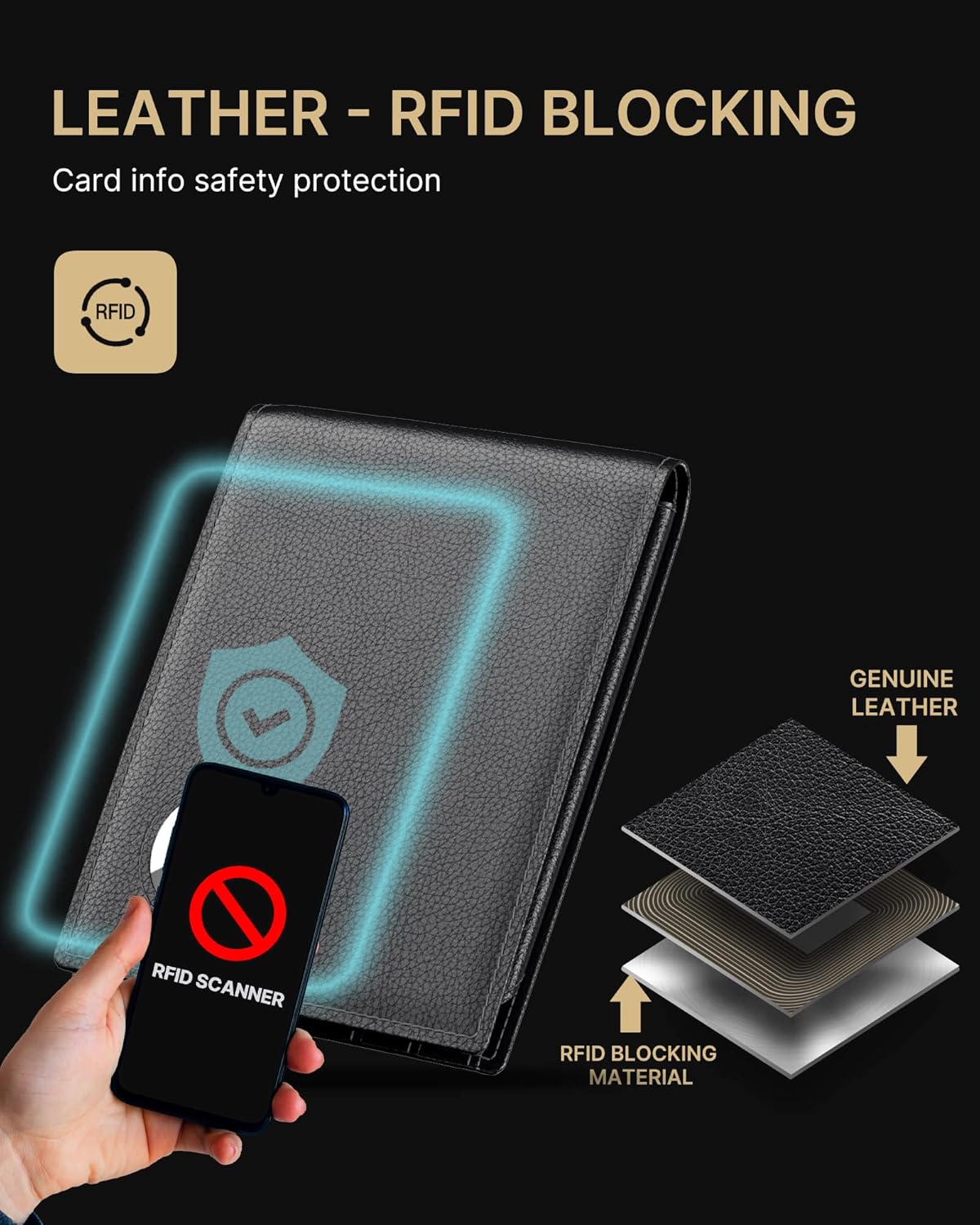 Slim Leather AirTag Wallet – RFID Blocking Bifold with 10 Card Slots, 17 - Card Capacity, and Gift - Ready Design for Men - Abbycart