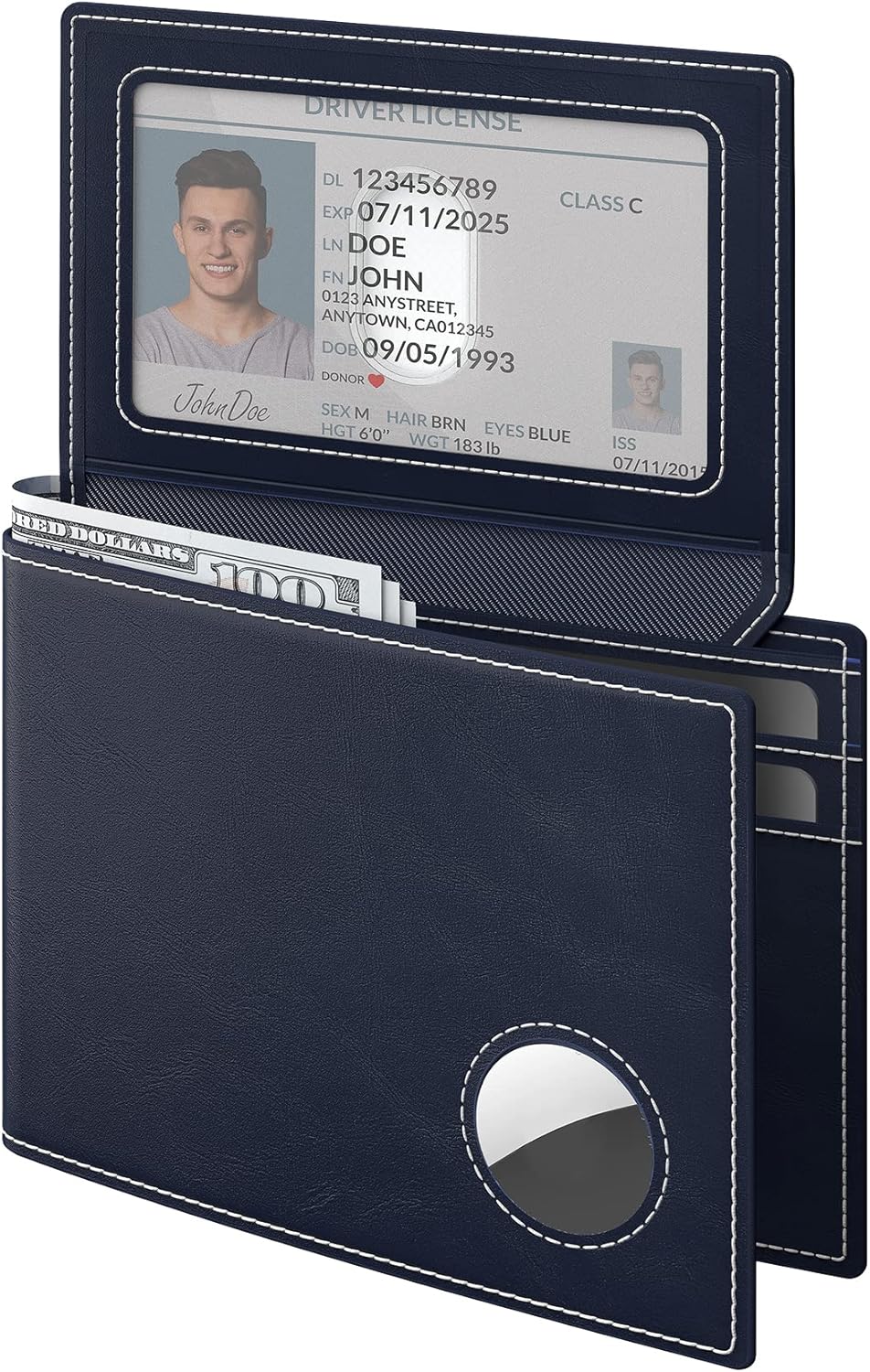 Slim Leather AirTag Wallet – RFID Blocking Bifold with 10 Card Slots, 17 - Card Capacity, and Gift - Ready Design for Men - Abbycart