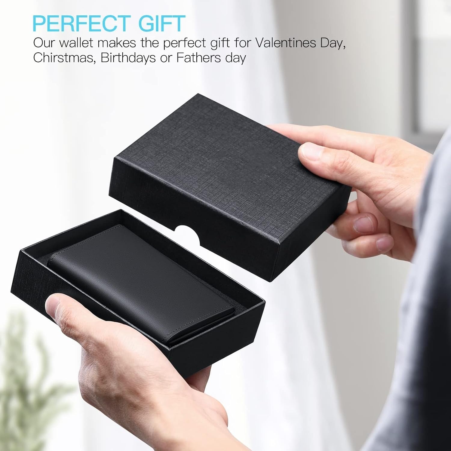 Slim Leather AirTag Wallet - RFID Blocking, Pop - Up Card Holder, Men’s Minimalist Wallet - Abbycart