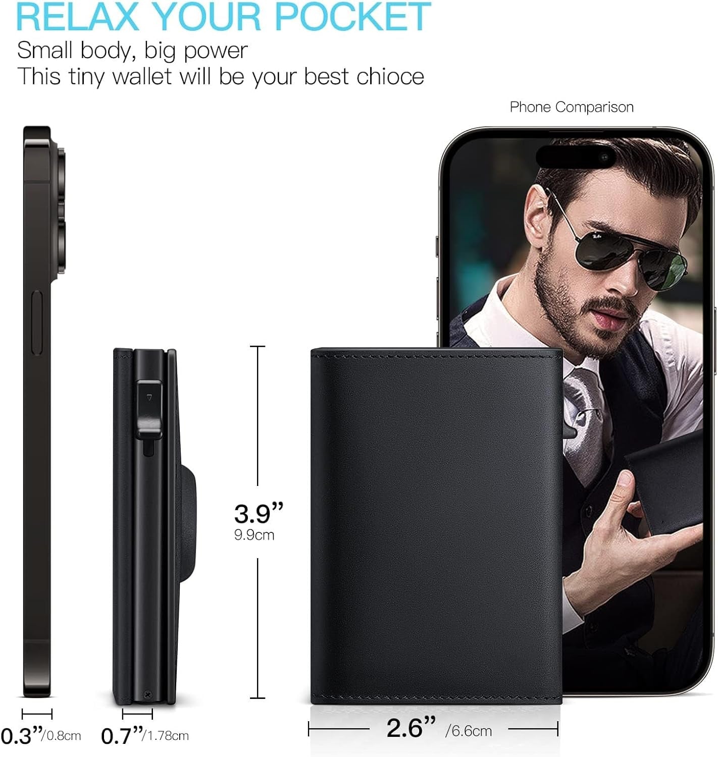 Slim Leather AirTag Wallet - RFID Blocking, Pop - Up Card Holder, Men’s Minimalist Wallet - Abbycart