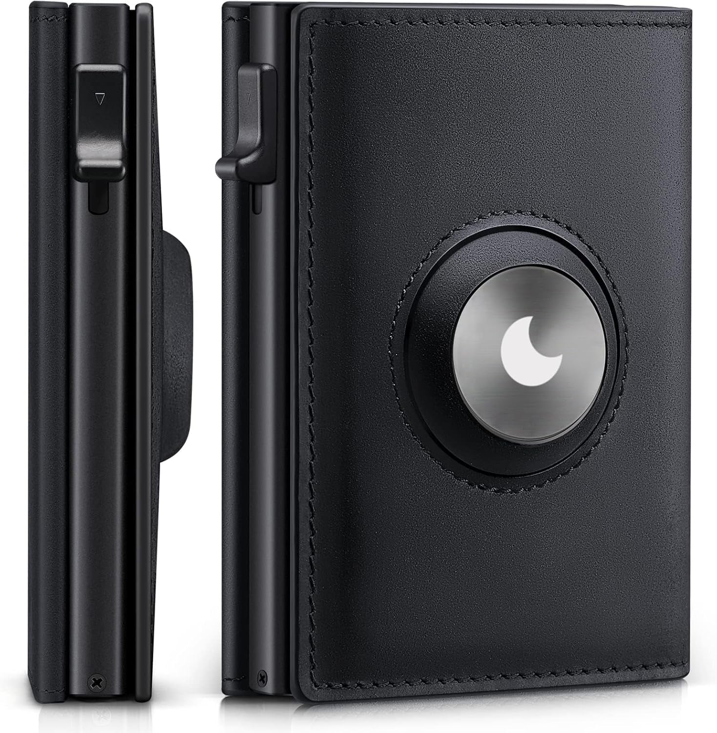 Slim Leather AirTag Wallet - RFID Blocking, Pop - Up Card Holder, Men’s Minimalist Wallet - Abbycart