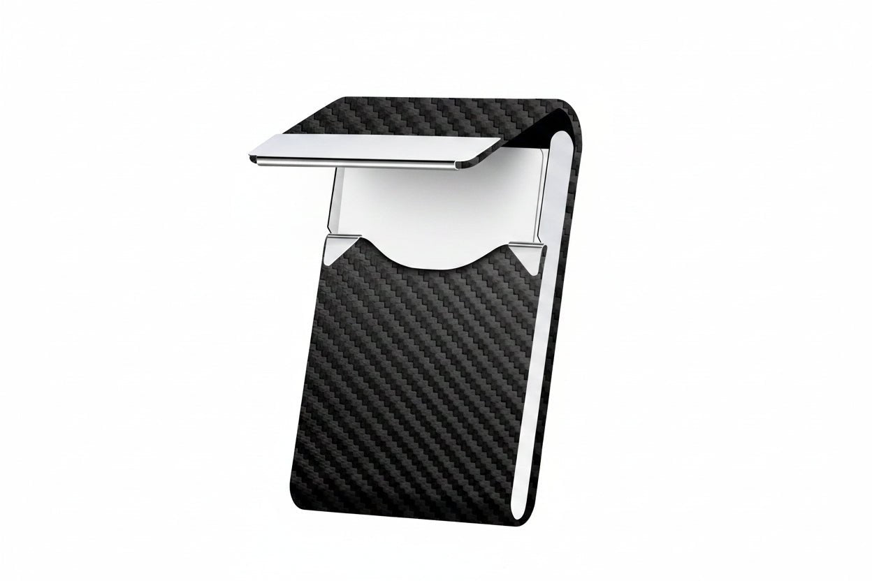 Slim Leather Business Card Holder with Magnetic Closure Case
