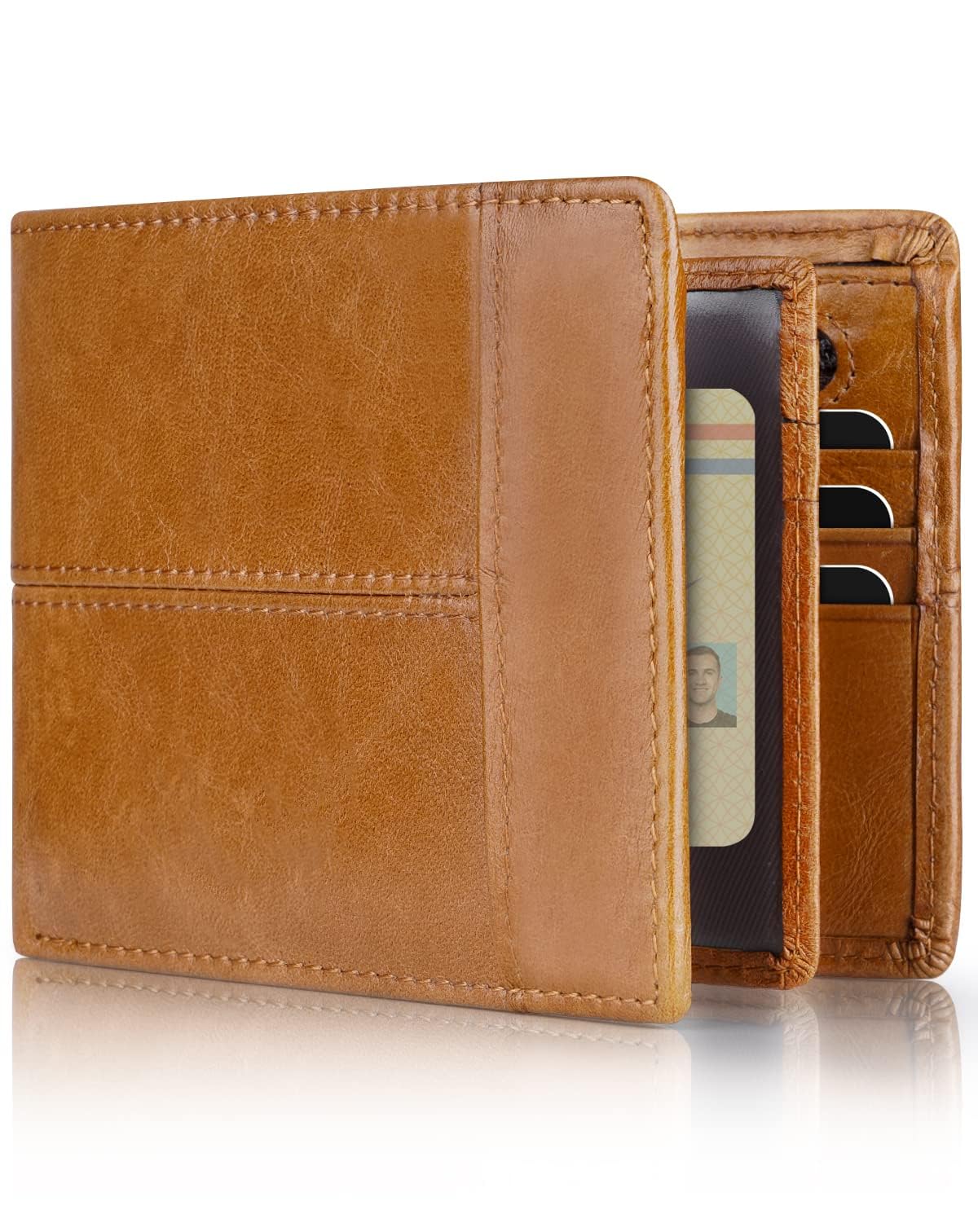 Slim Leather RFID Wallet for Men with 16 Card Slots - Abbycart