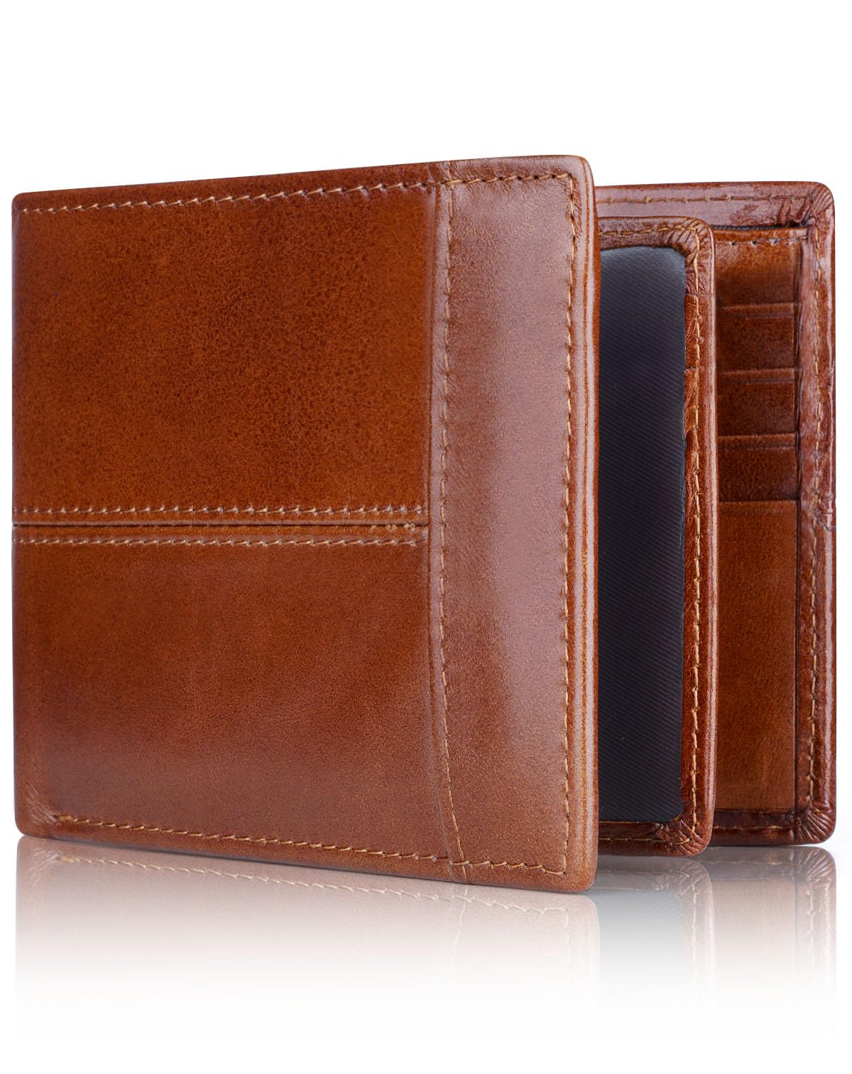 Slim Leather RFID Wallet for Men with 16 Card Slots - Abbycart