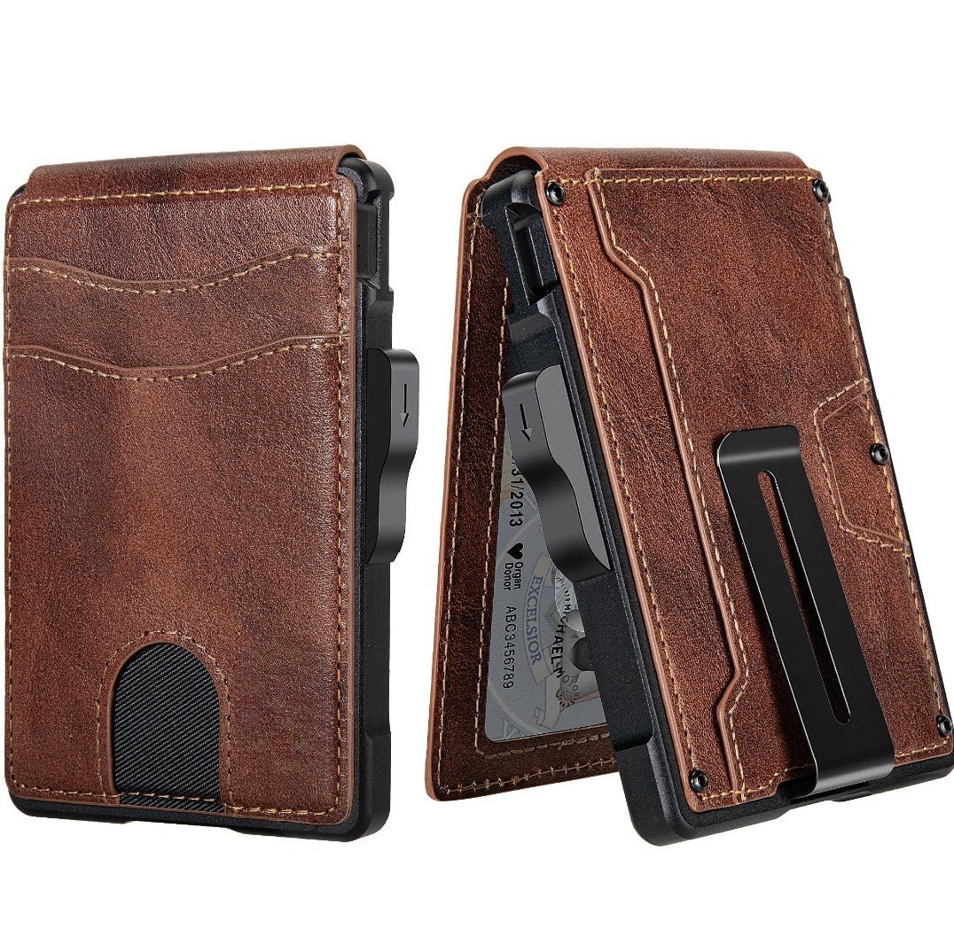 Slim Leather Wallet for Men RFID Bifold with Money Clip Holder