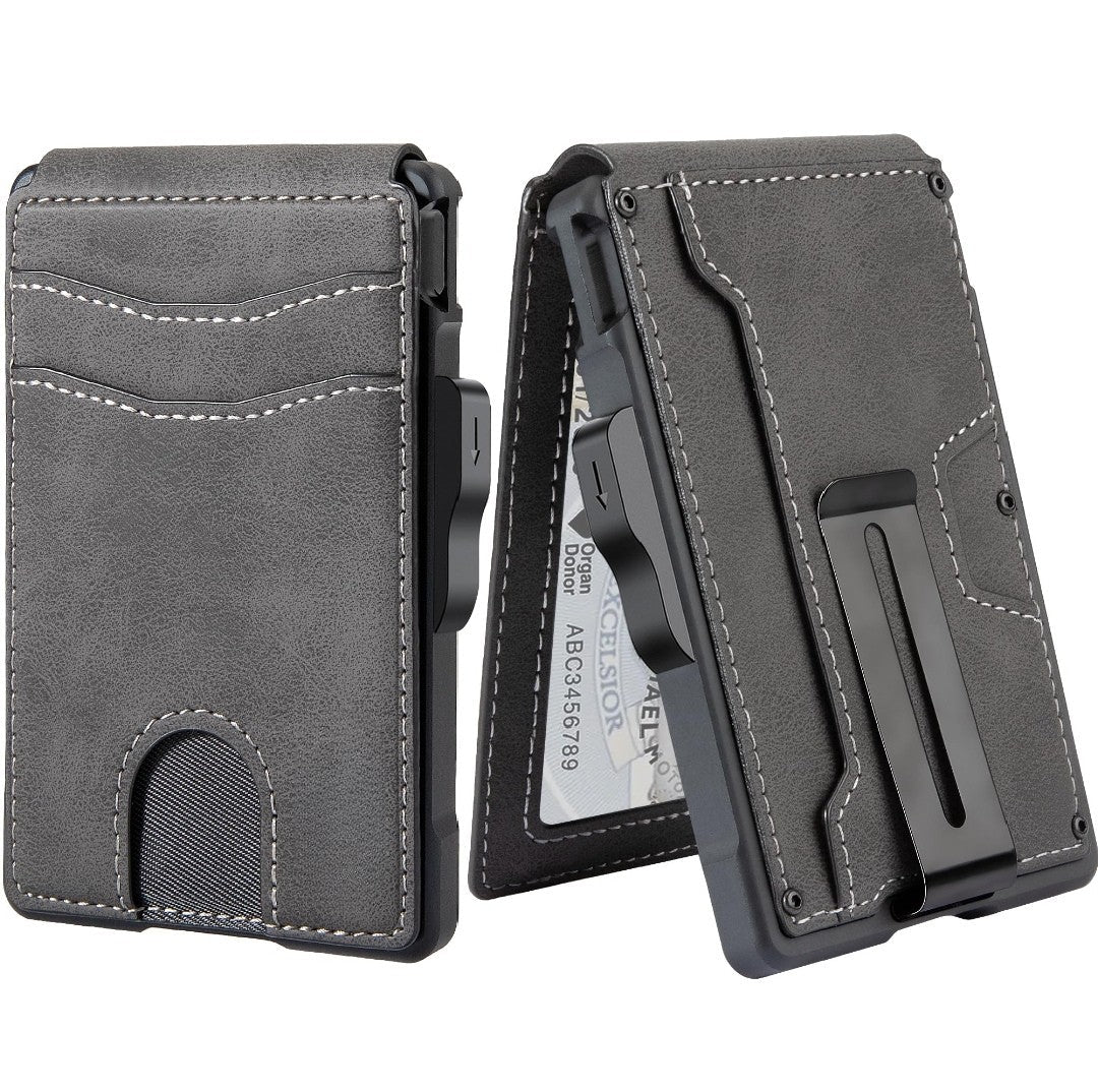 Slim Leather Wallet for Men RFID Bifold with Money Clip Holder